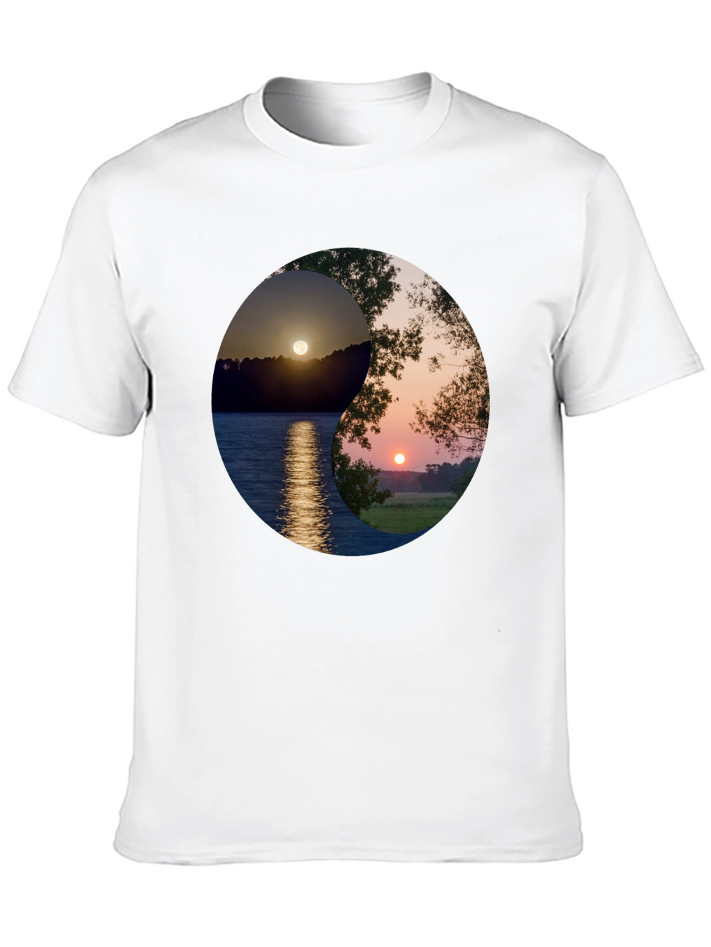 Yin Yang Sunset Graphic T-Shirt