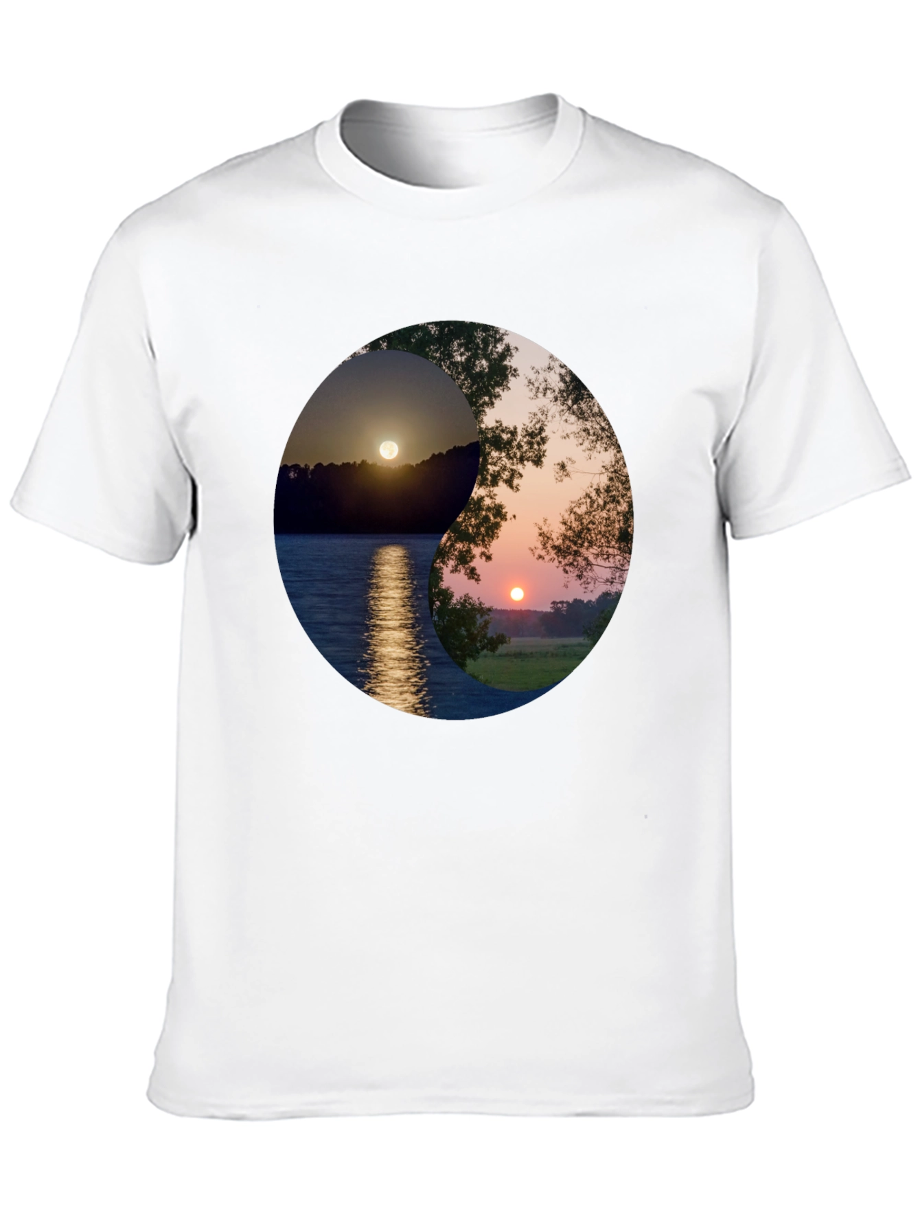 Yin Yang Sunset Graphic T-Shirt