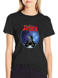 Zebra Graphic Tee - Black Cotton Blend