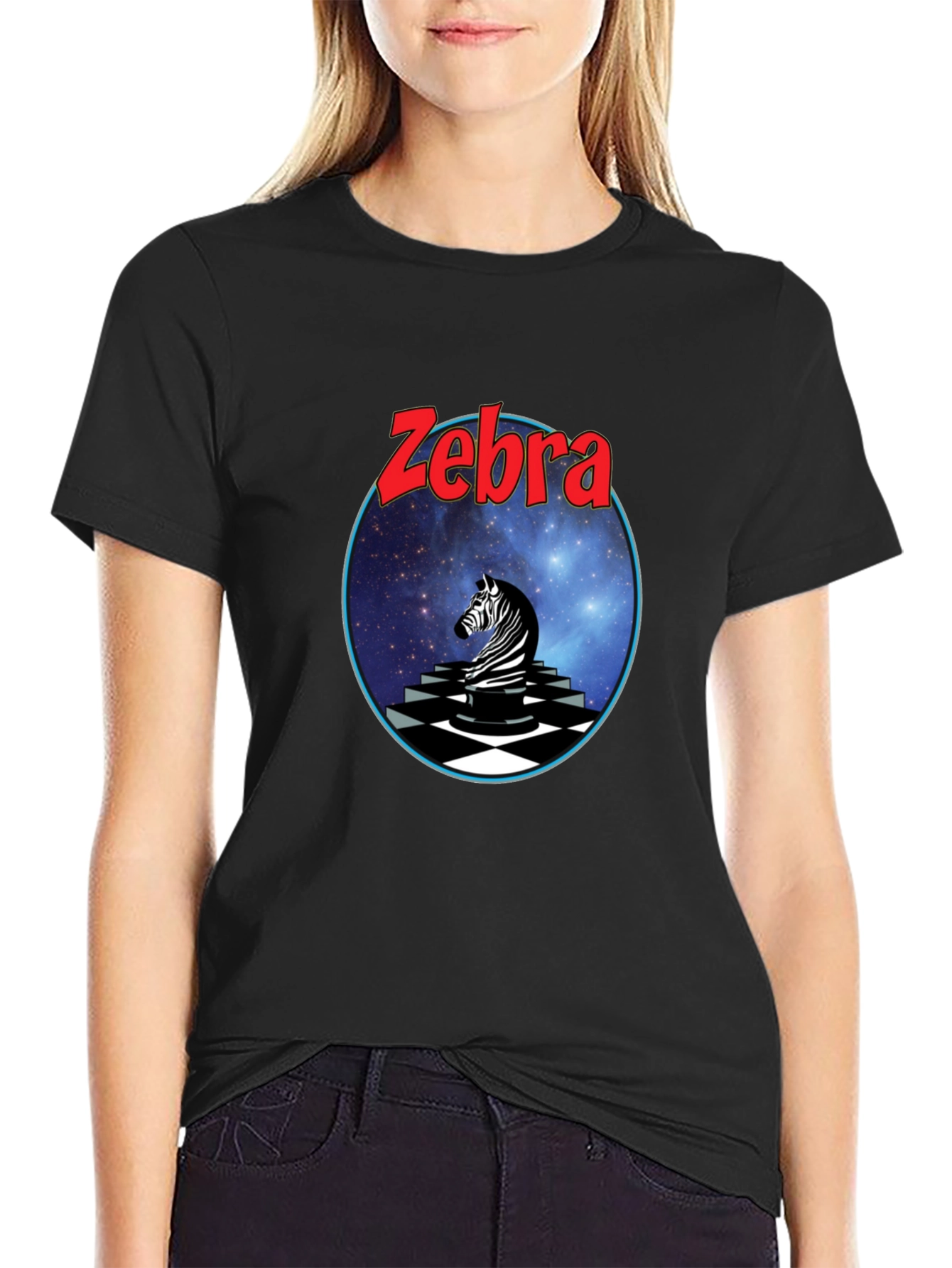 Zebra Graphic Tee - Black Cotton Blend