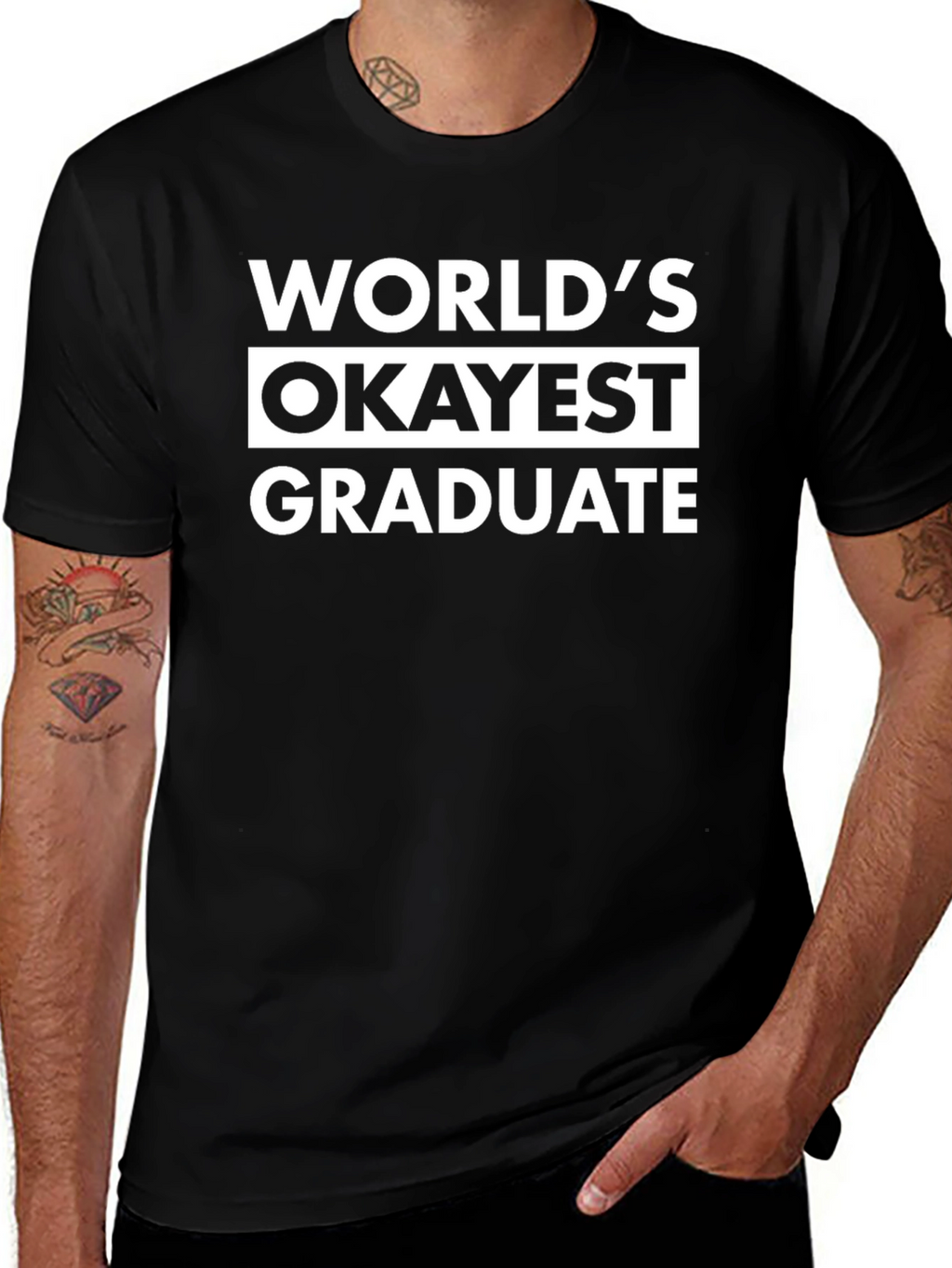 Worlds Okayest Graduate T-Shirt Funny Graduation Tee
