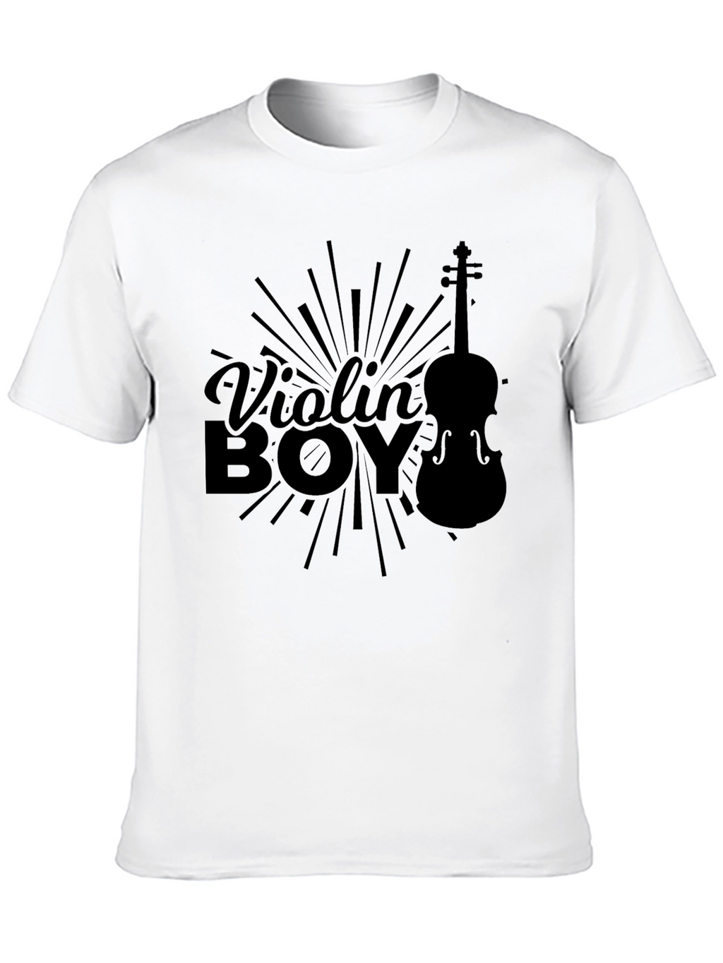 Violin Boy Graphic T-Shirt - Black