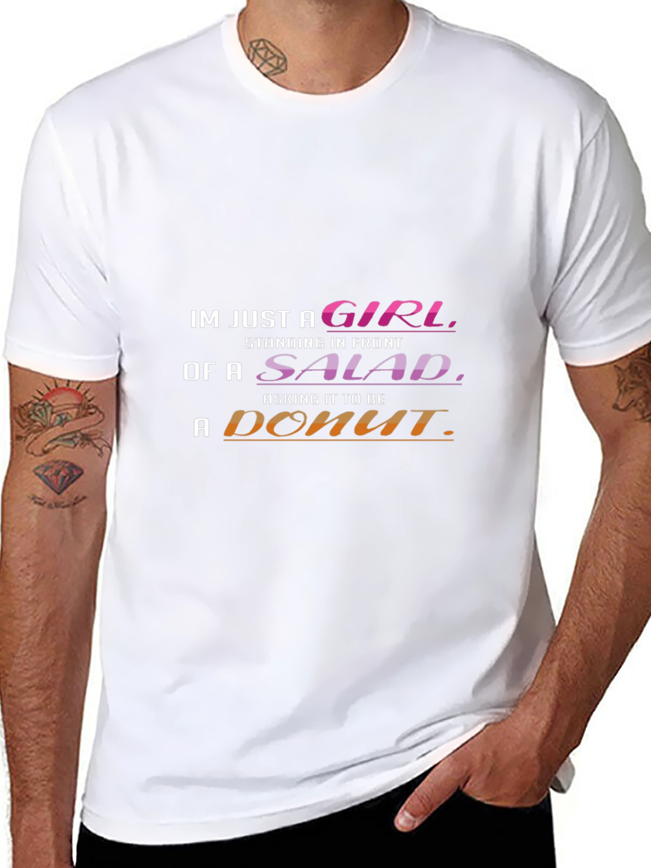 Funny Girl Salad Donut T-Shirt