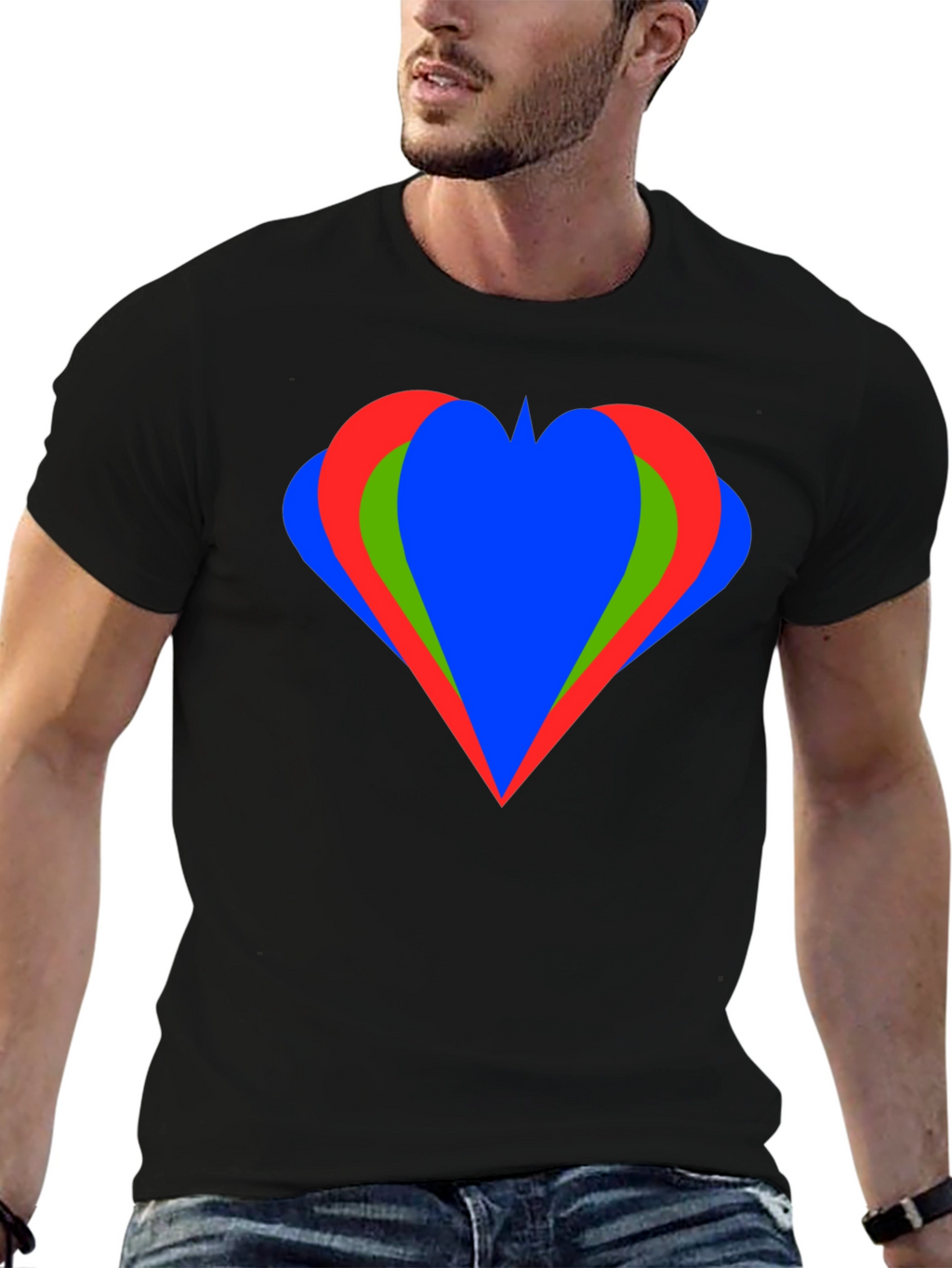 Heart Graphic Black T-Shirt Casual Style