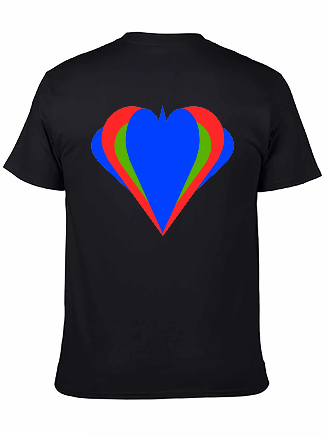 Heart Graphic Black T-Shirt Casual Style