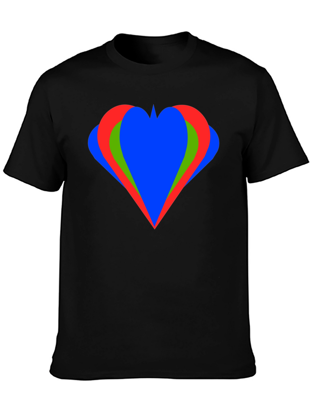 Heart Graphic Black T-Shirt Casual Style
