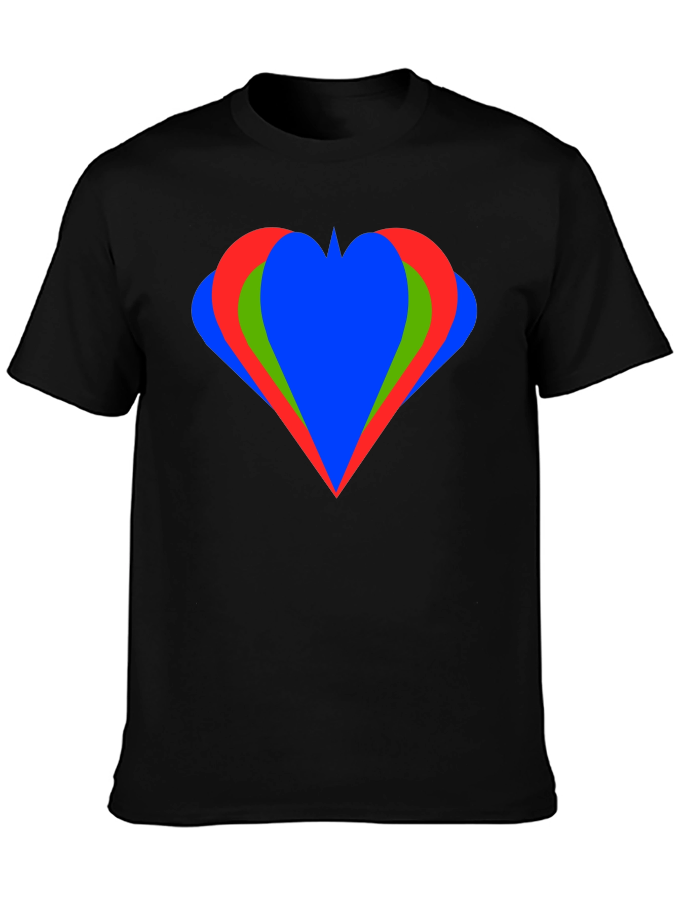 Heart Graphic Black T-Shirt Casual Style