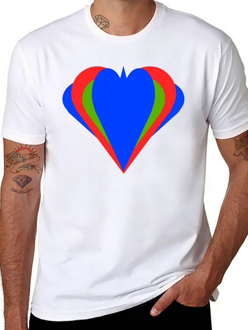 Heart Graphic Black T-Shirt Casual Style