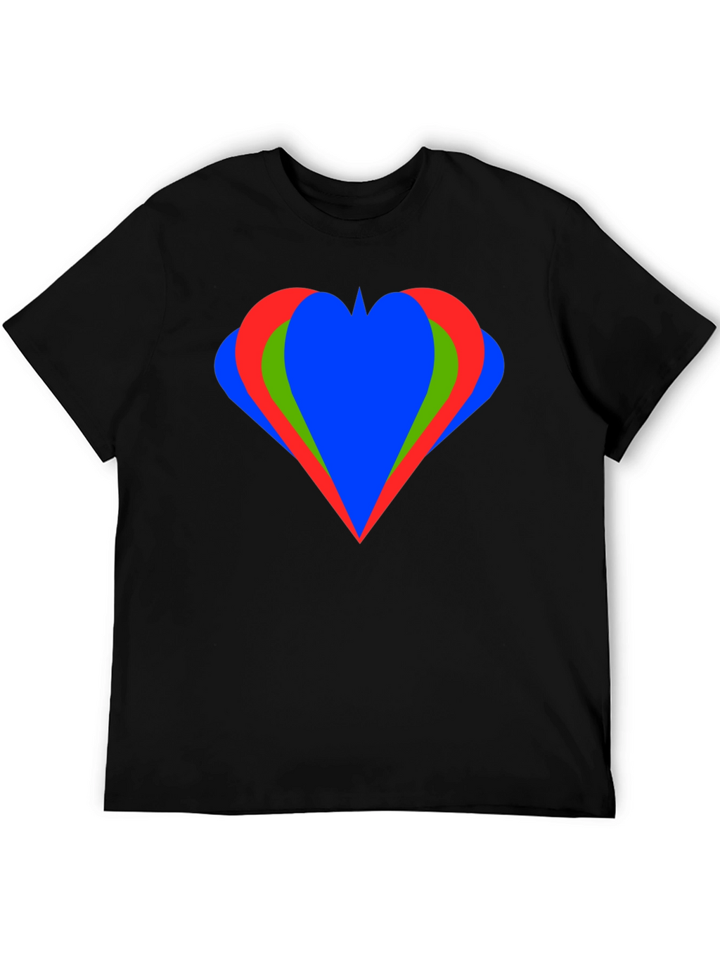 Heart Graphic Black T-Shirt Casual Style