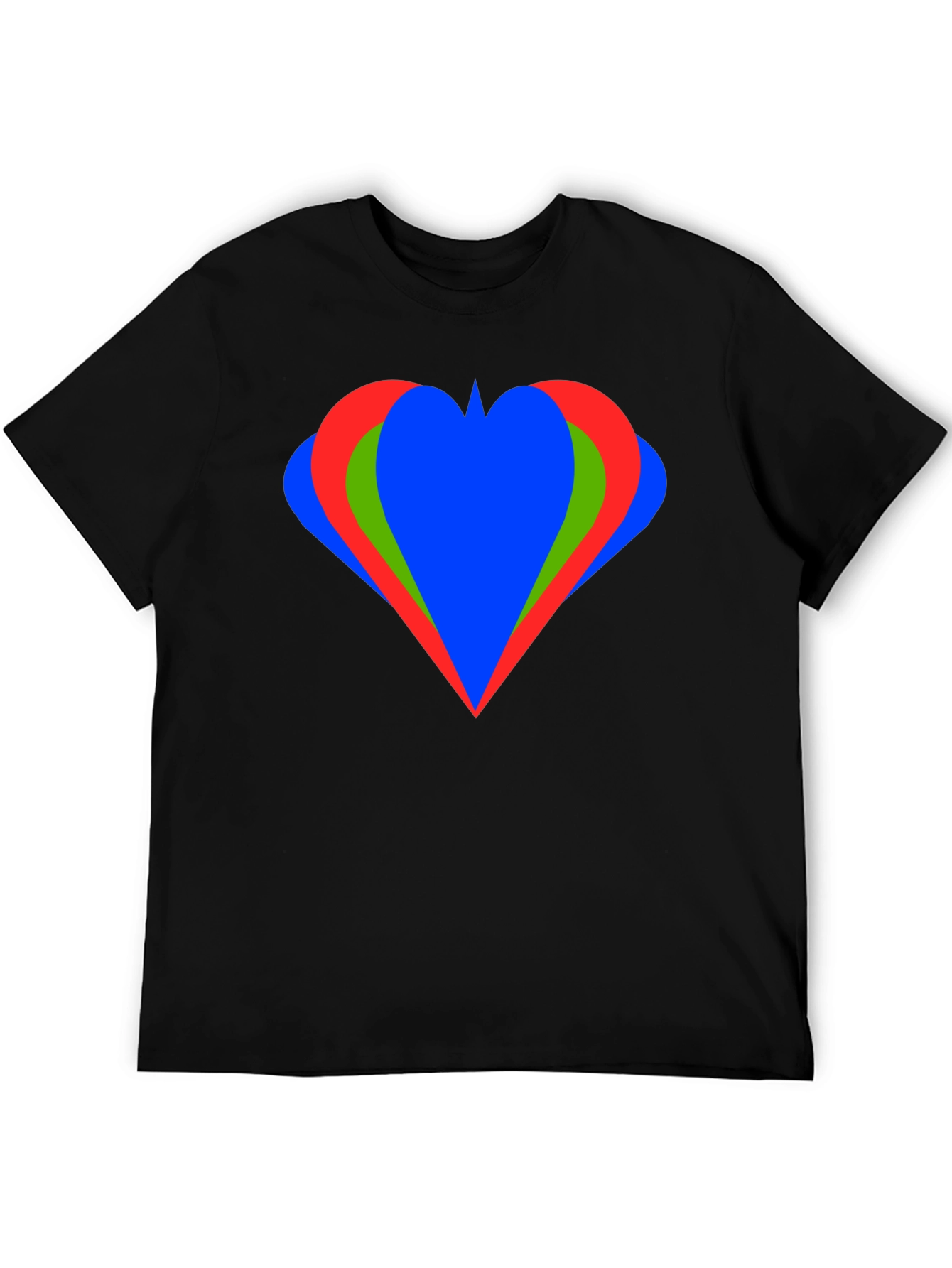 Heart Graphic Black T-Shirt Casual Style