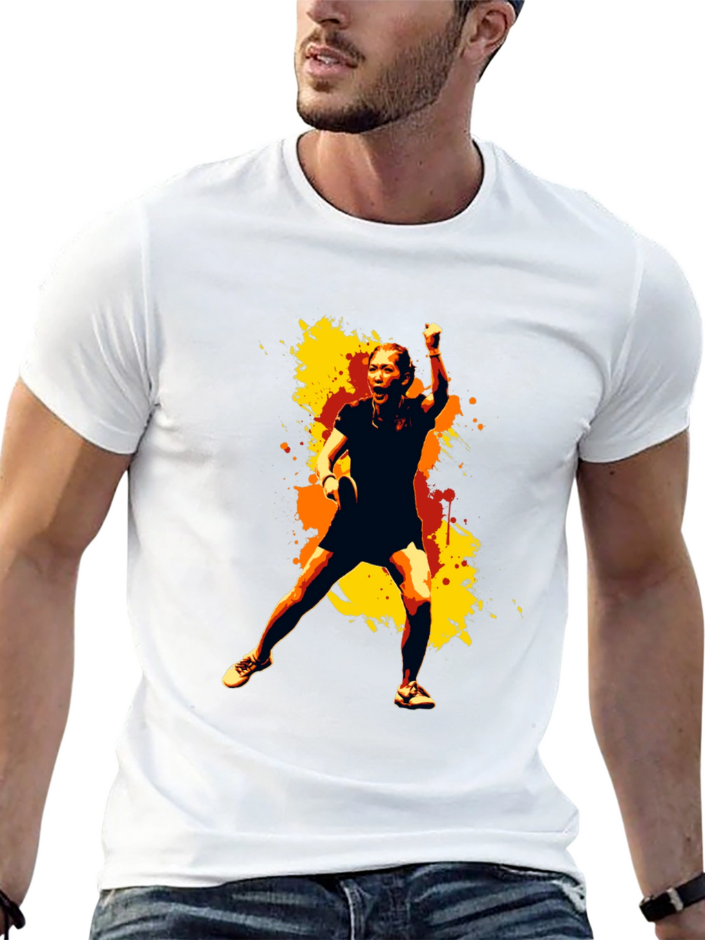Stylish Graphic Tee - Table Tennis Player