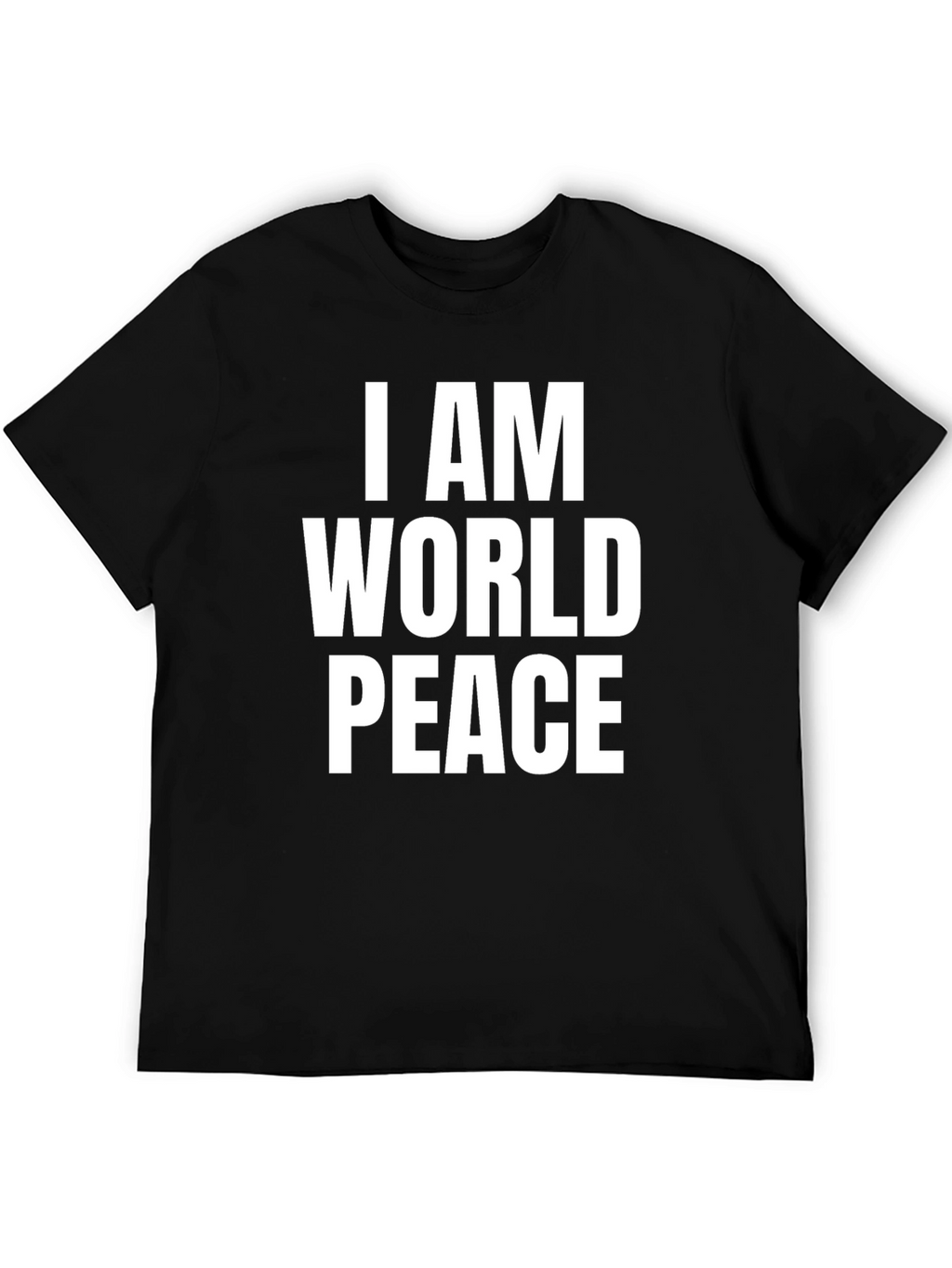 I AM WORLD PEACE Graphic Print Black T-Shirt