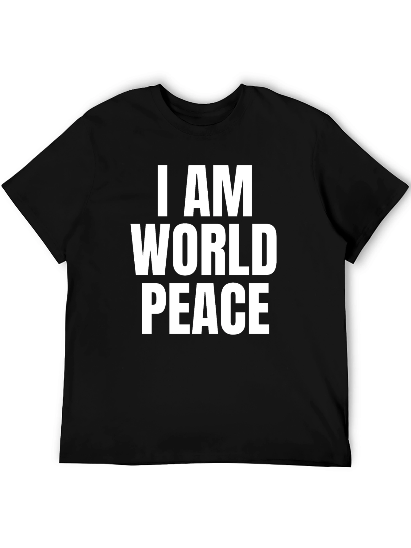 I AM WORLD PEACE Graphic Print Black T-Shirt