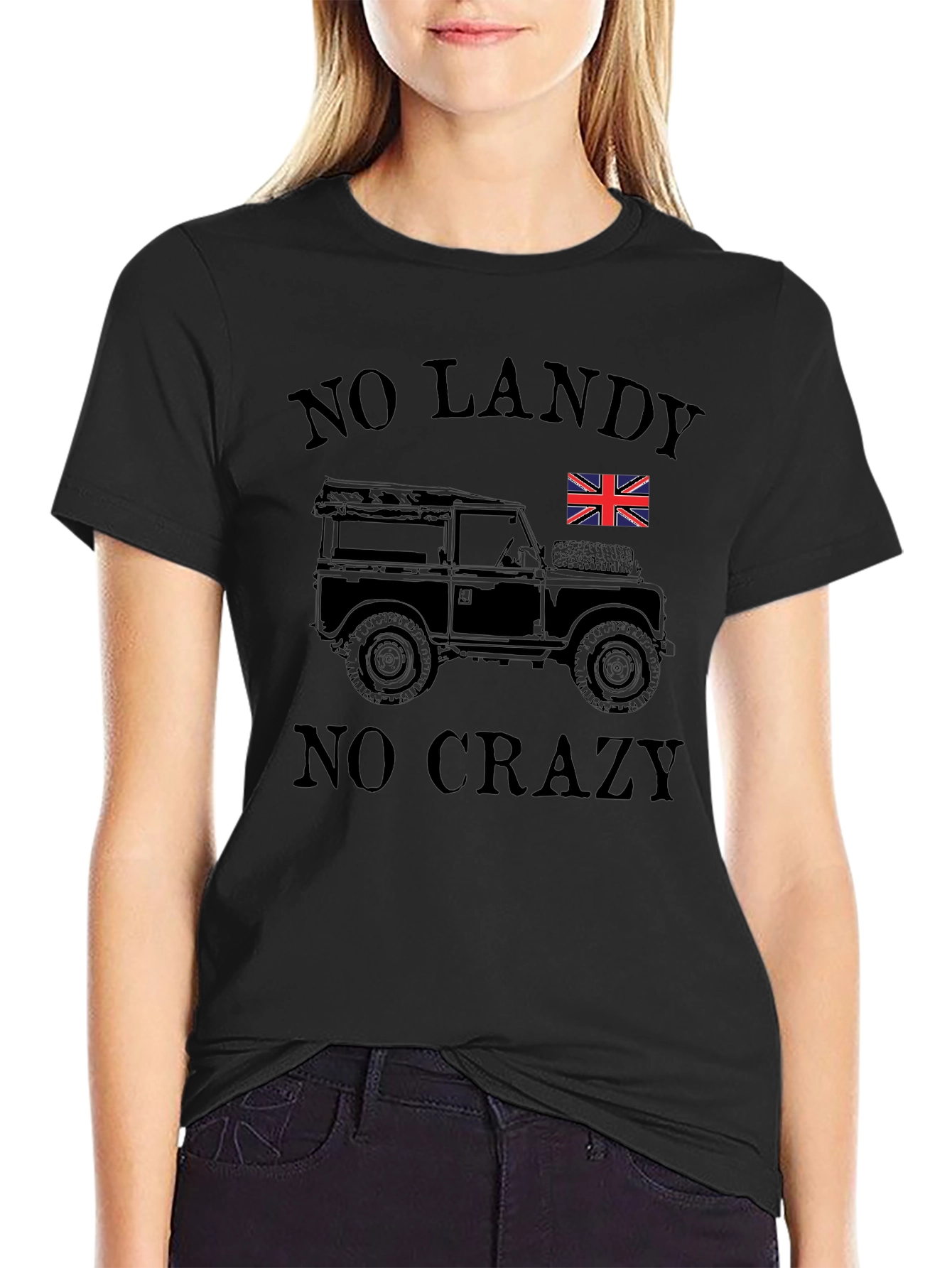 No Landy No Crazy Black Graphic Tee