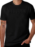 Bitcoin Black T-Shirt Cryptocurrency Casual Tee