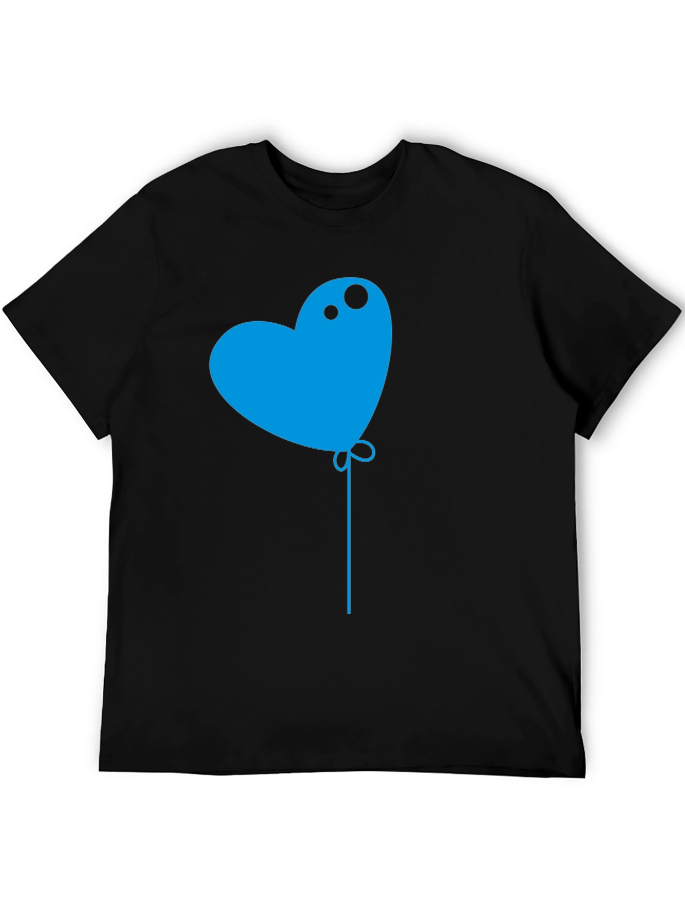 Heart Balloon Graphic Tee - Mens Black T-Shirt