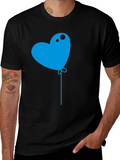 Heart Balloon Graphic Tee - Mens Black T-Shirt