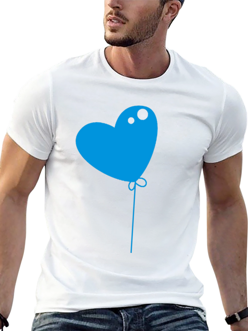 Heart Balloon Graphic Tee - Mens Black T-Shirt