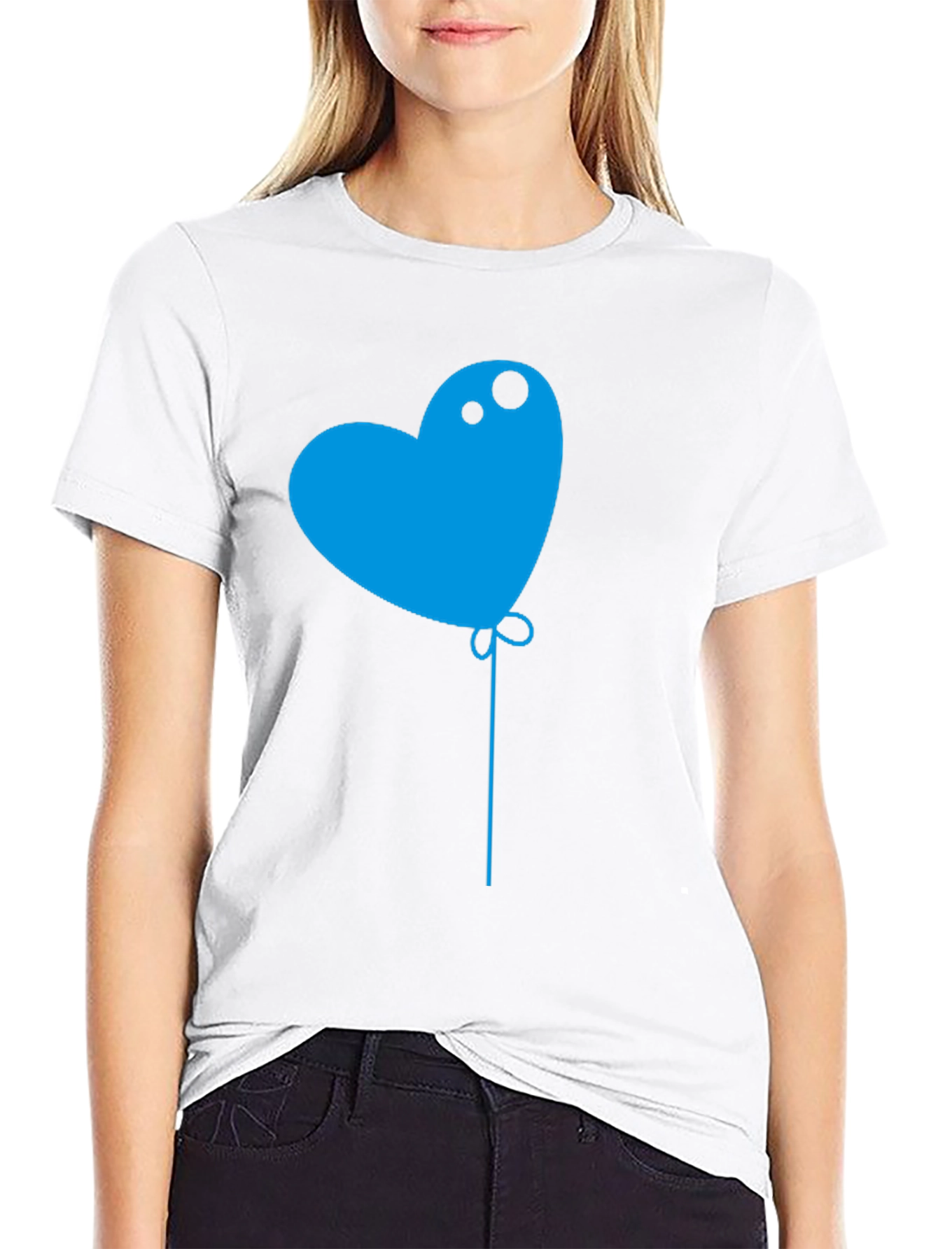 Heart Balloon Graphic Tee - Mens Black T-Shirt