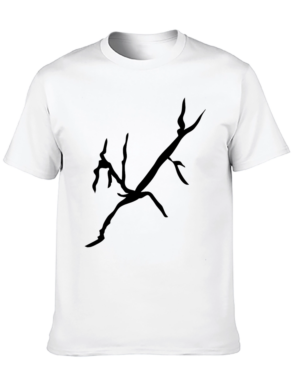 Black T-Shirt with Abstract Branch Design