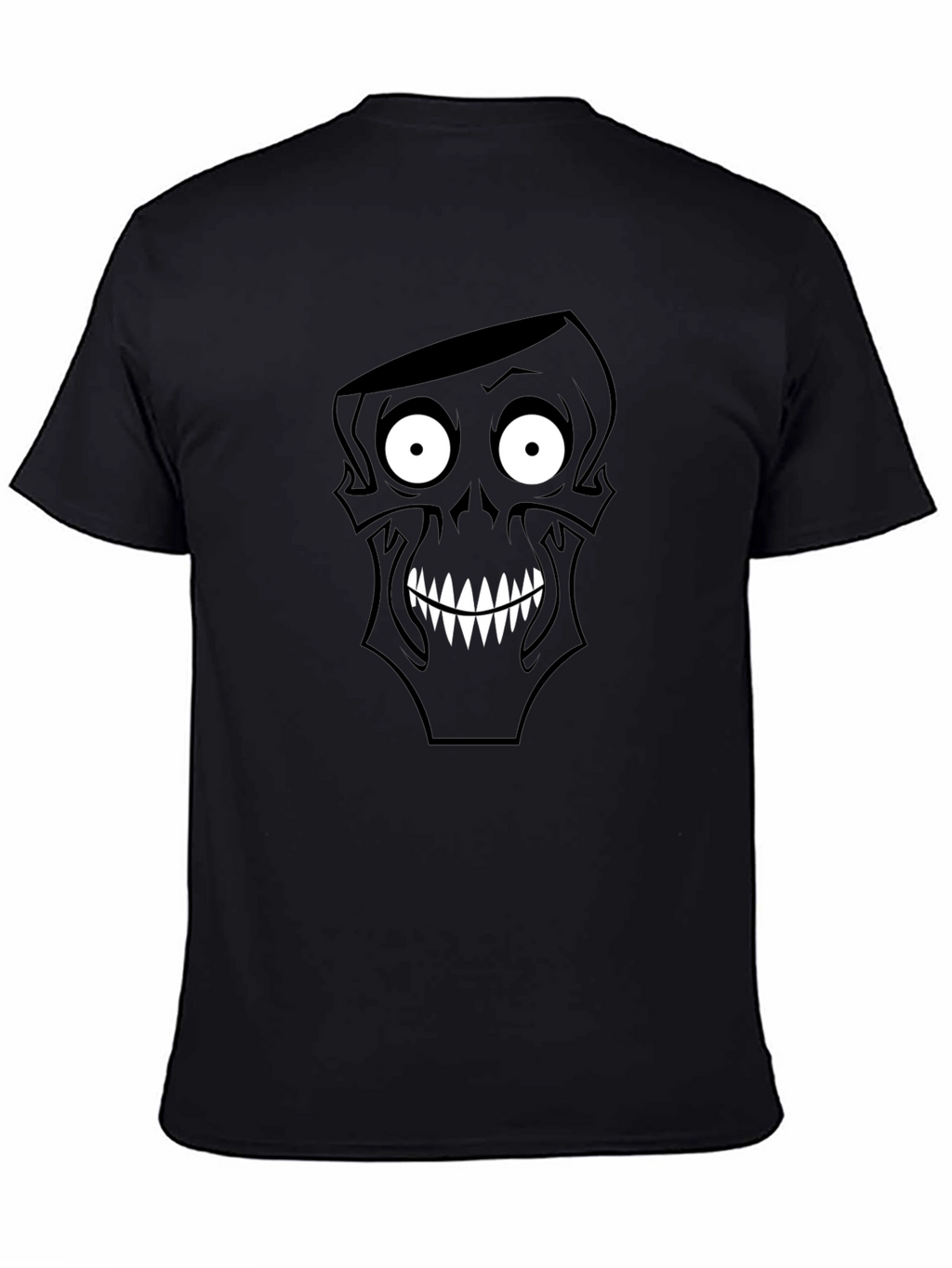 Cartoon Skull Graphic Black T-Shirt