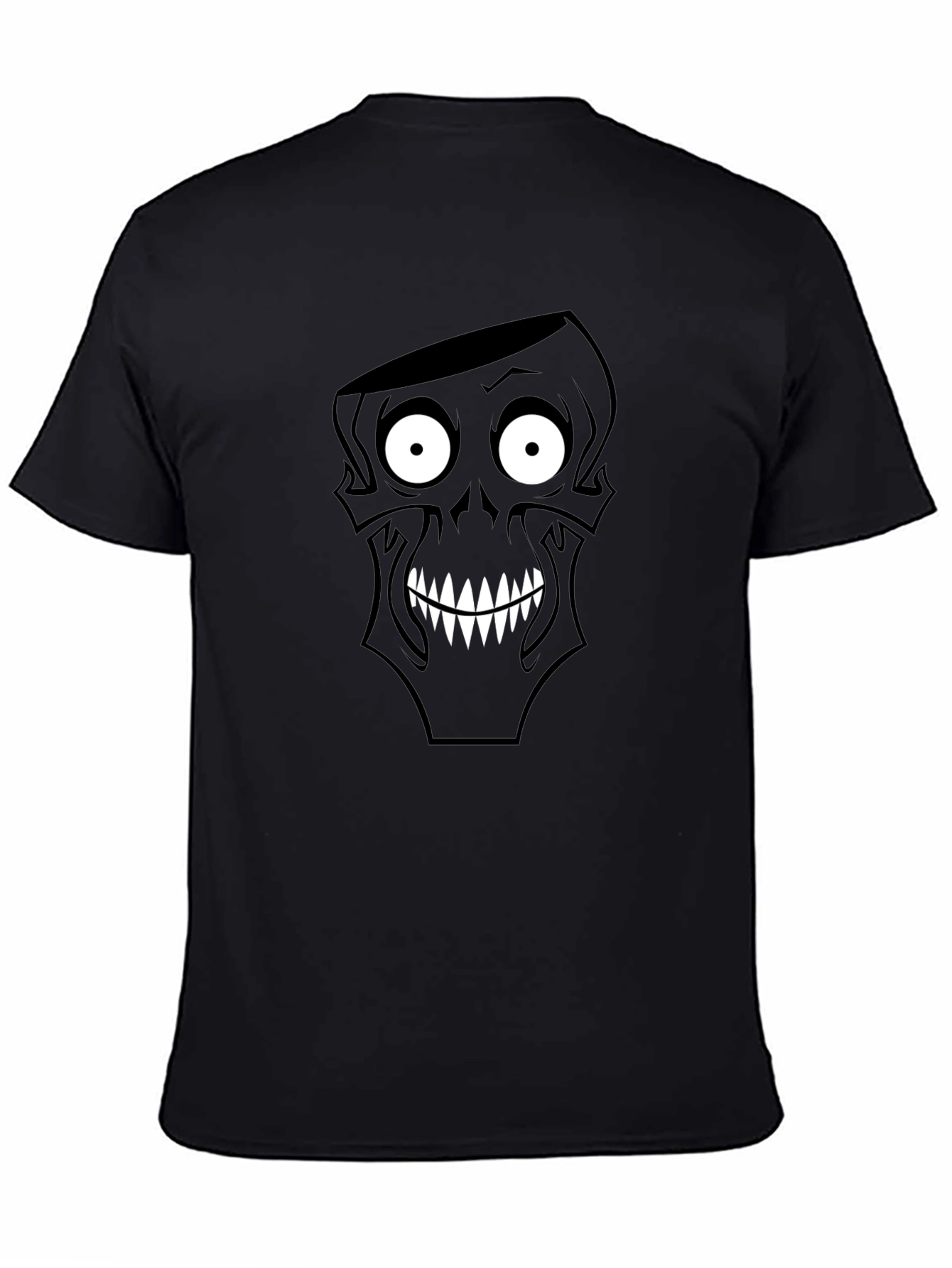 Cartoon Skull Graphic Black T-Shirt