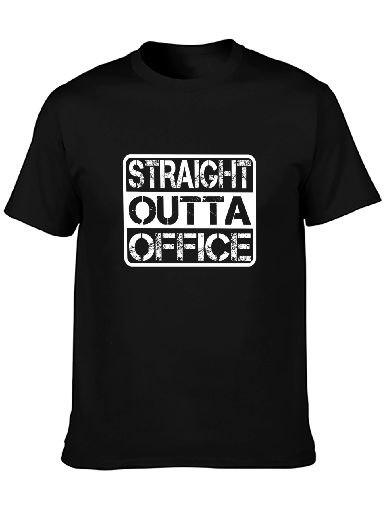 Straight Outta Office Black Graphic Tee