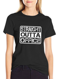 Straight Outta Office Black Graphic Tee