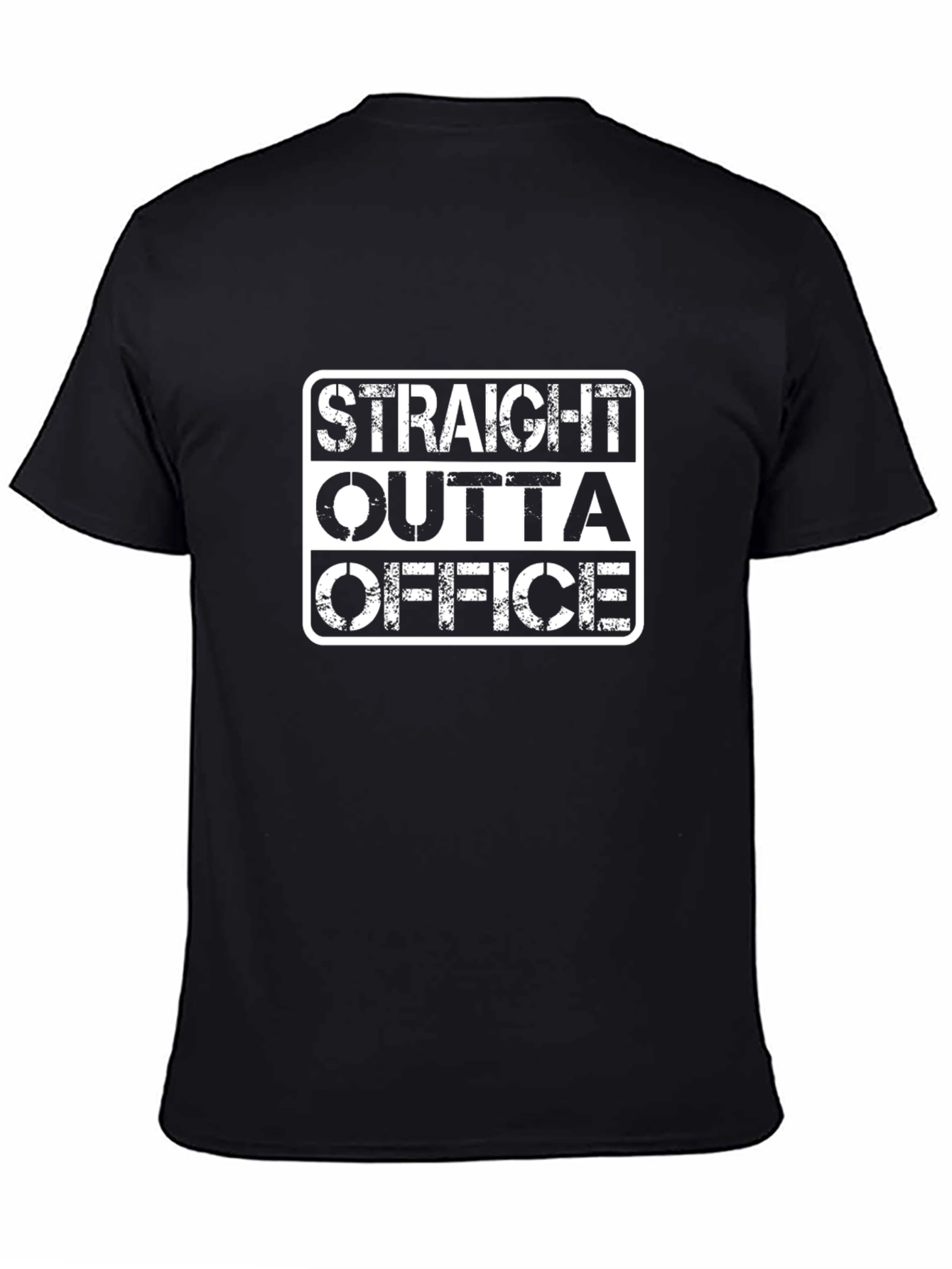Straight Outta Office Black Graphic Tee