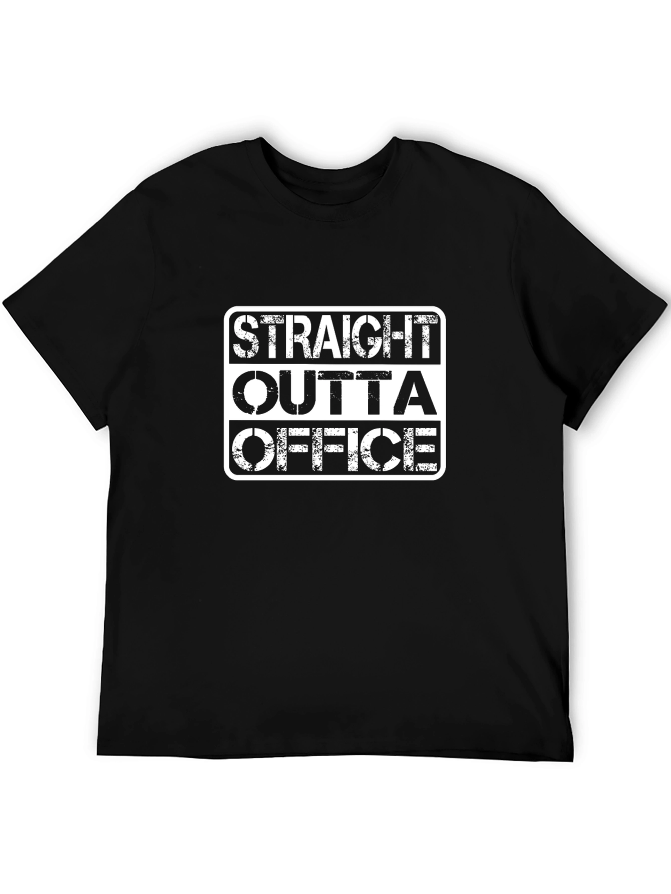 Straight Outta Office Black Graphic Tee