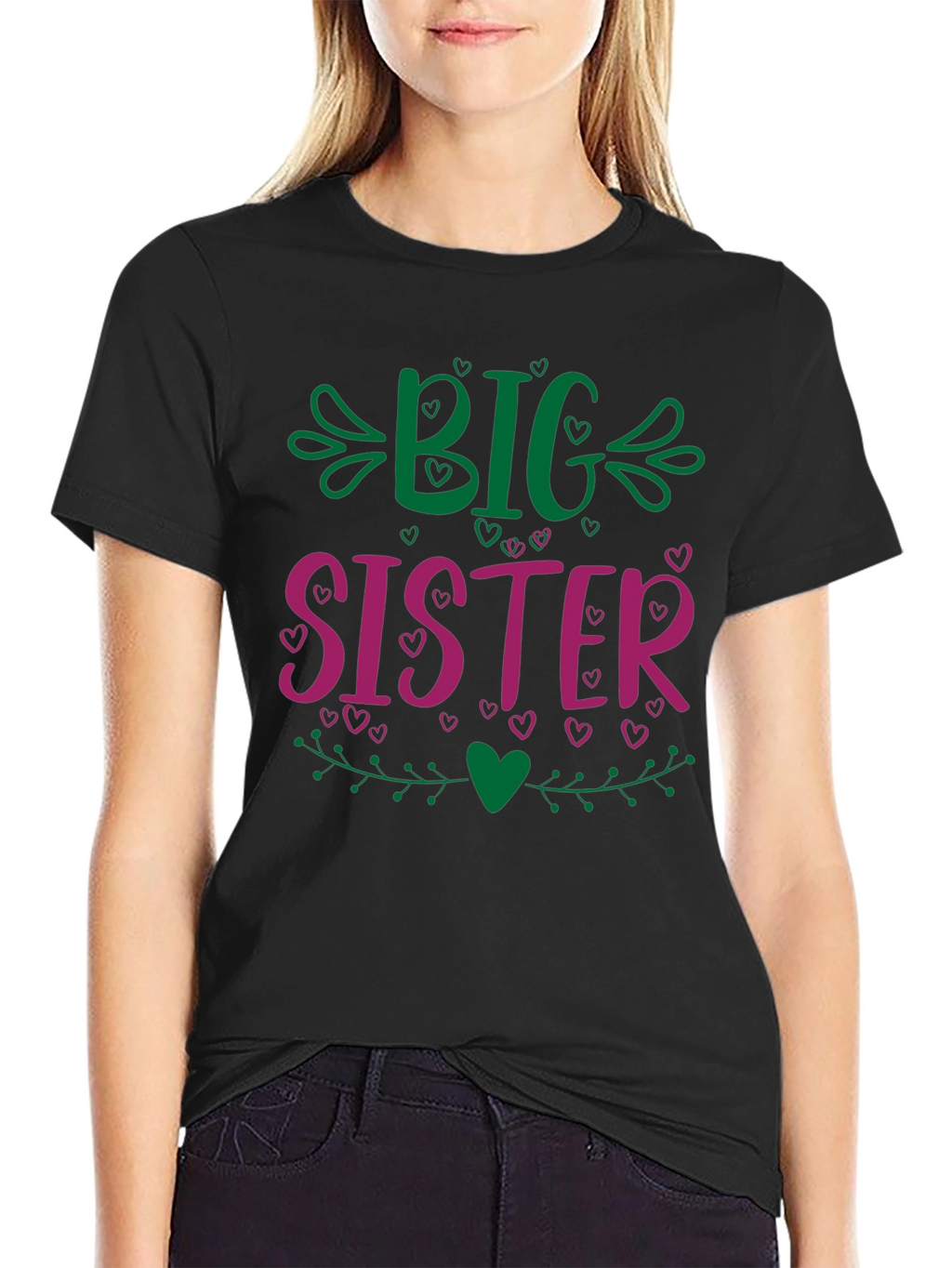 Big Sister Graphic Tee - Cute Family Gift