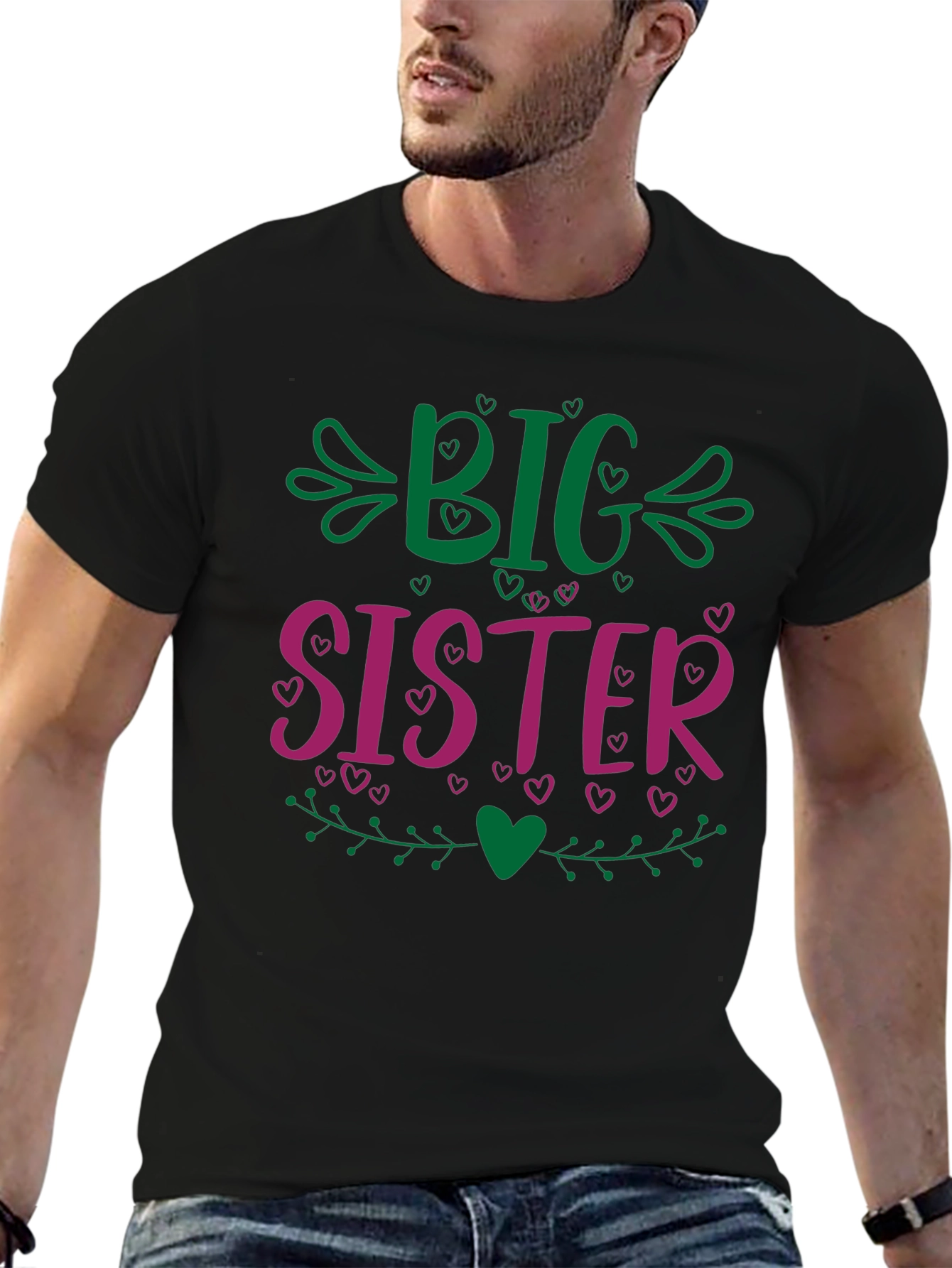 Big Sister Graphic Tee - Cute Family Gift
