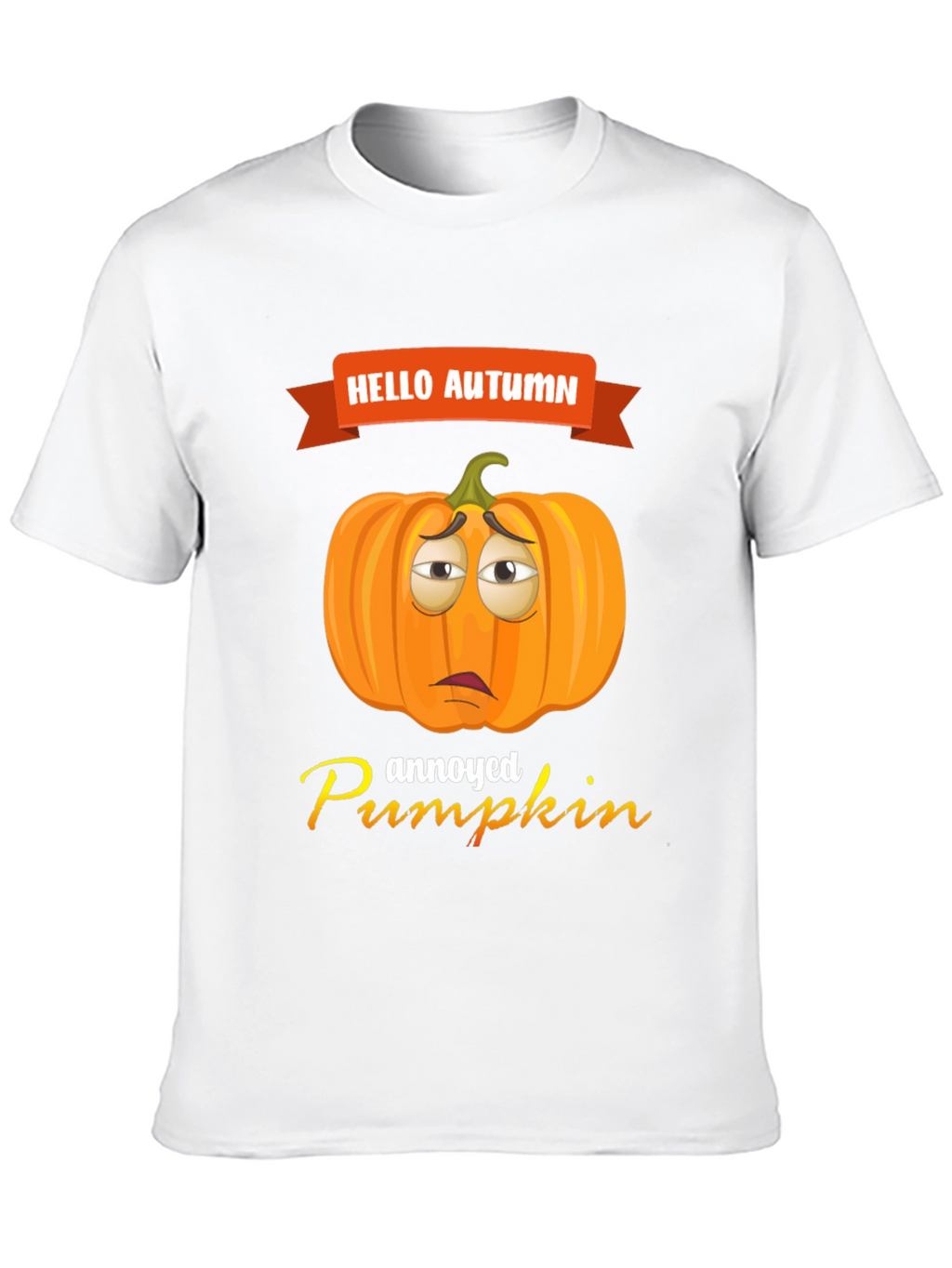 Hello Autumn Annoyed Pumpkin Graphic T-Shirt