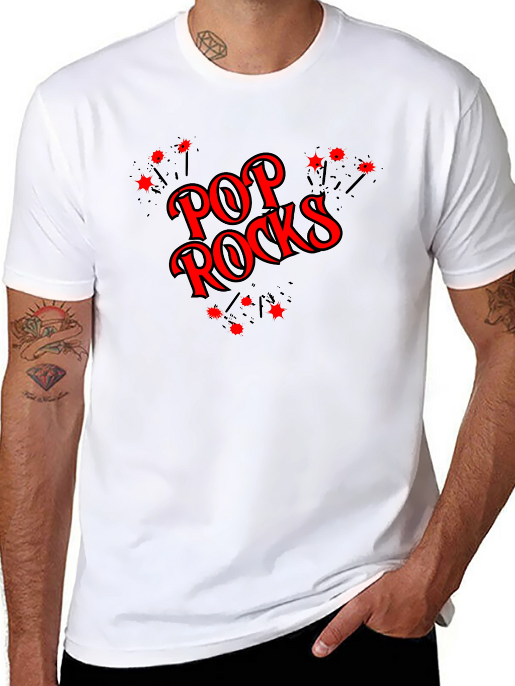 Pop Rocks Graphic Tee - Black Cotton Comfort