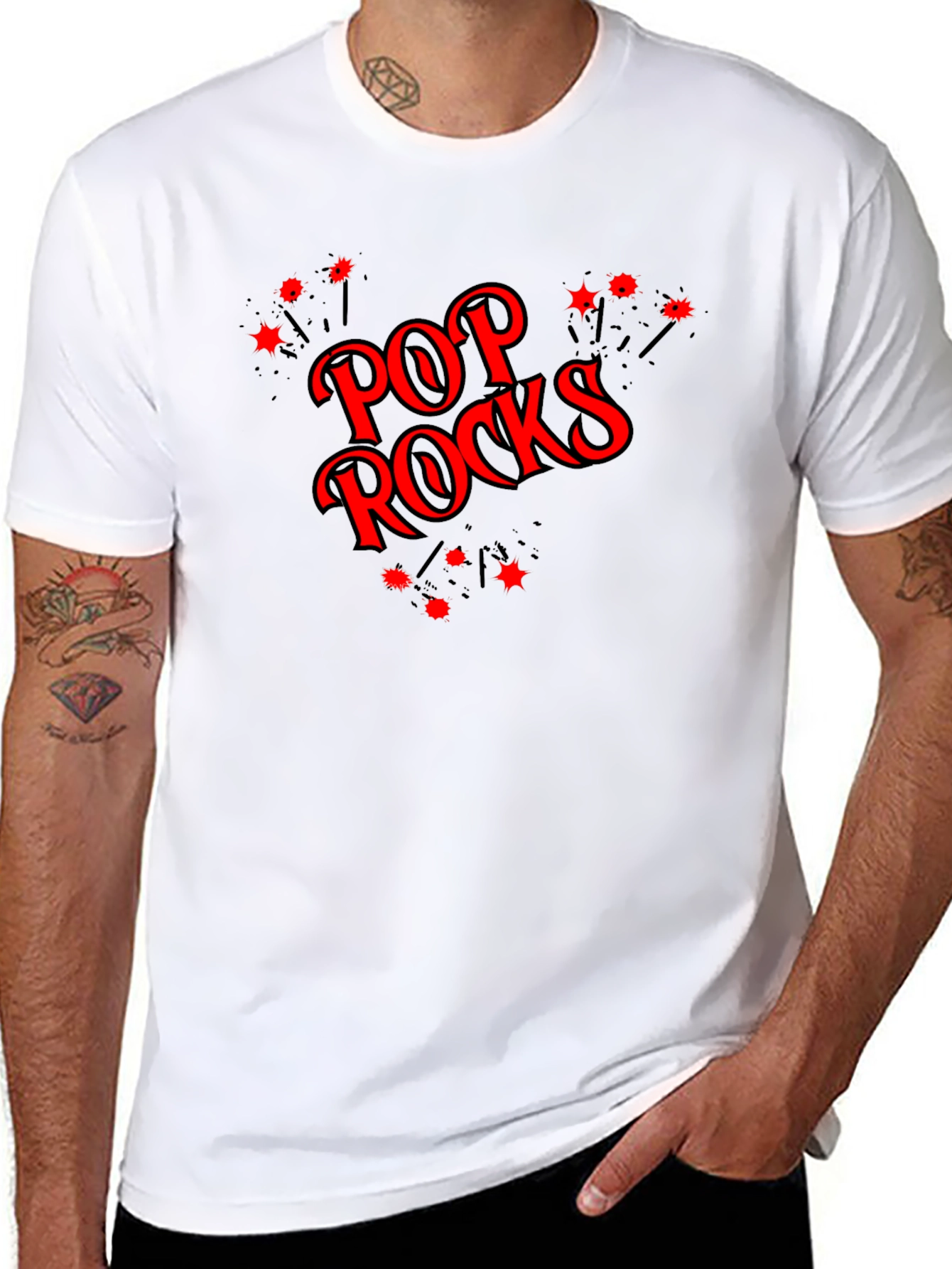 Pop Rocks Graphic Tee - Black Cotton Comfort