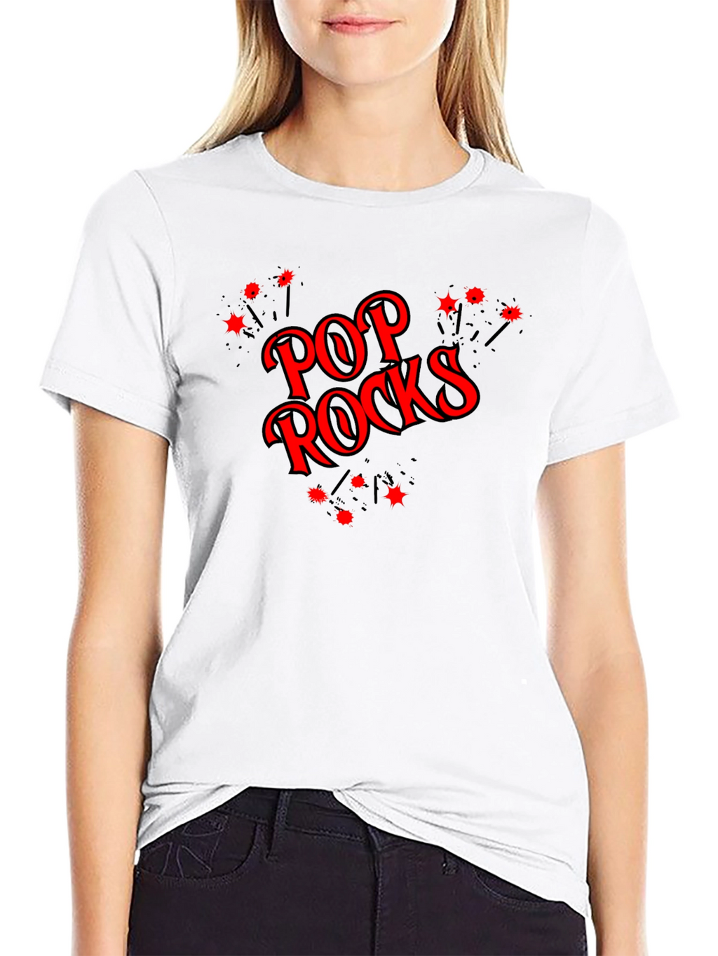 Pop Rocks Graphic Tee - Black Cotton Comfort
