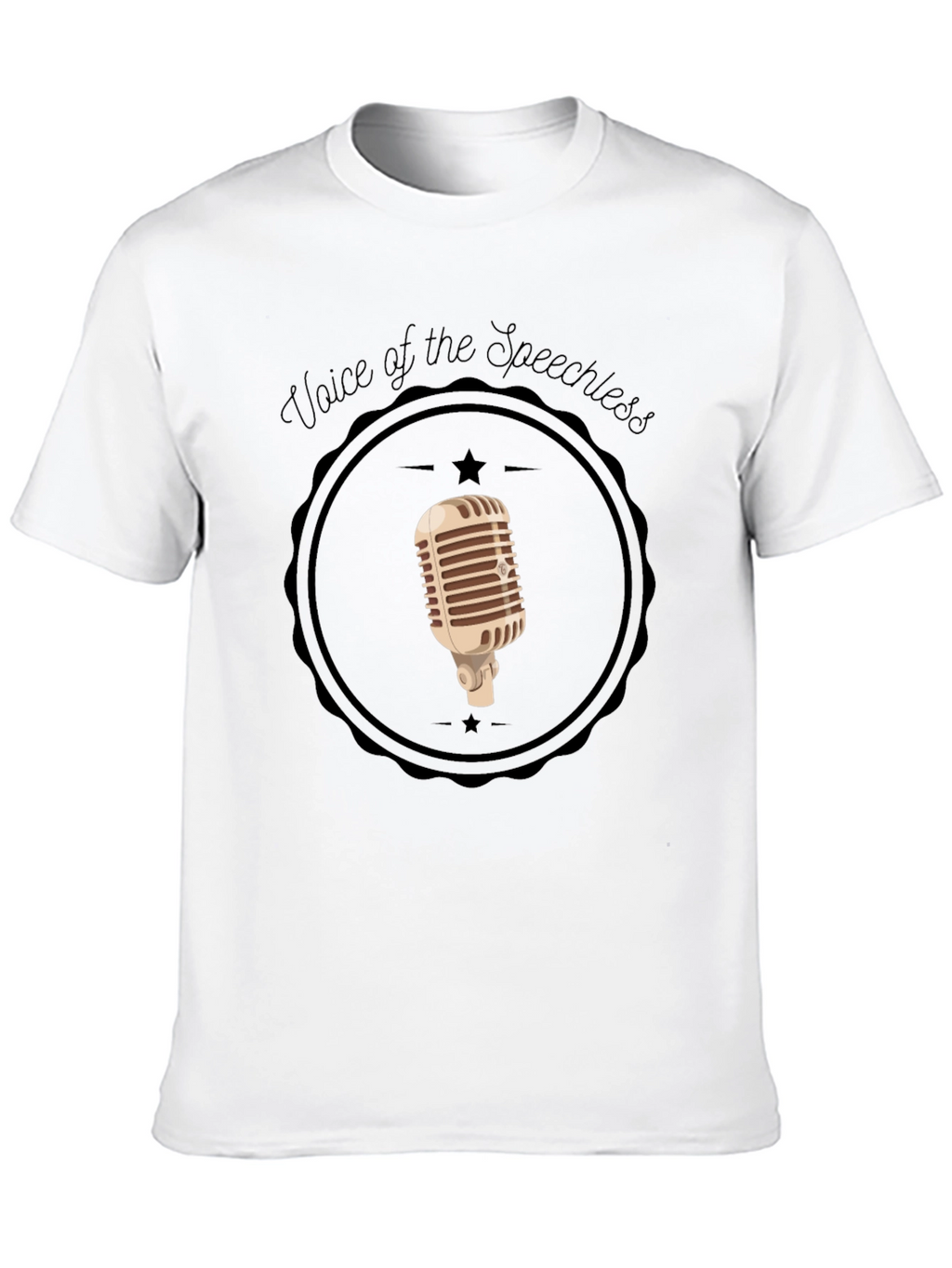 Voice of the Speechless Retro Microphone Graphic Tee