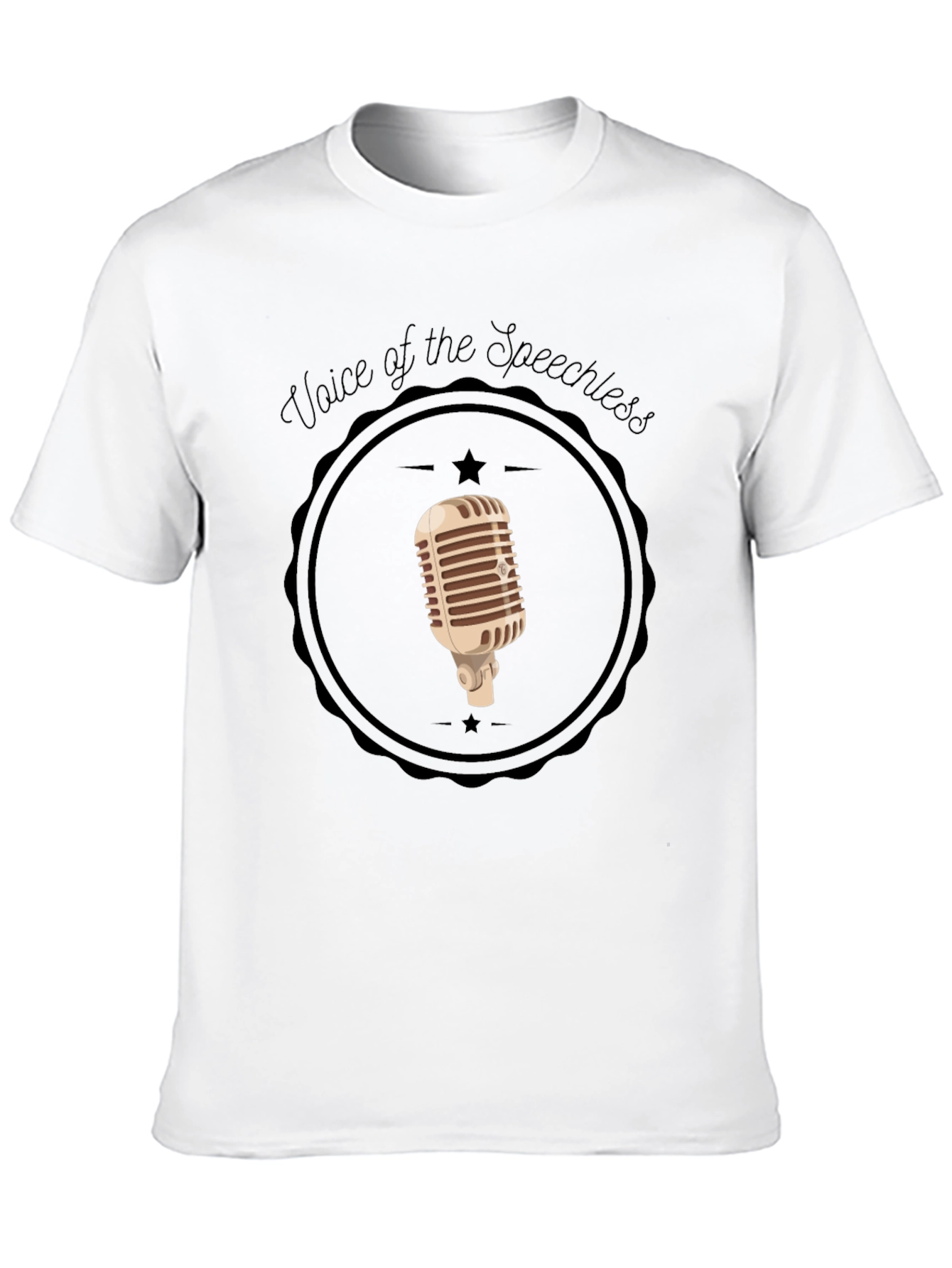 Voice of the Speechless Retro Microphone Graphic Tee