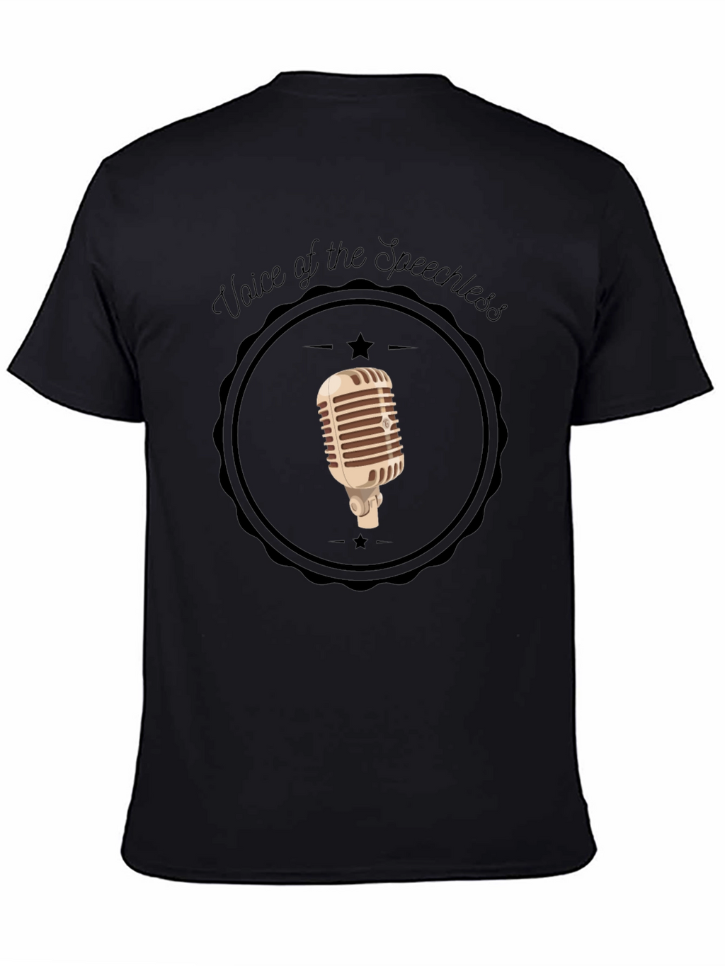 Voice of the Speechless Retro Microphone Graphic Tee