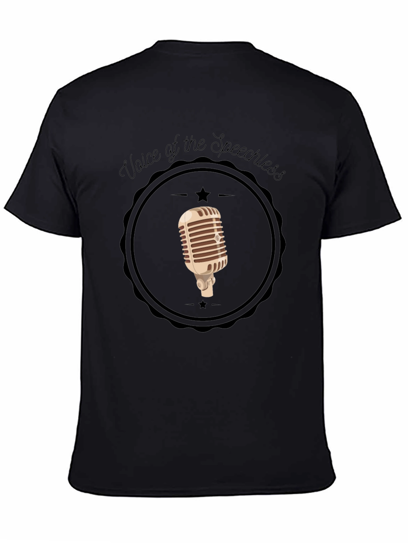 Voice of the Speechless Retro Microphone Graphic Tee