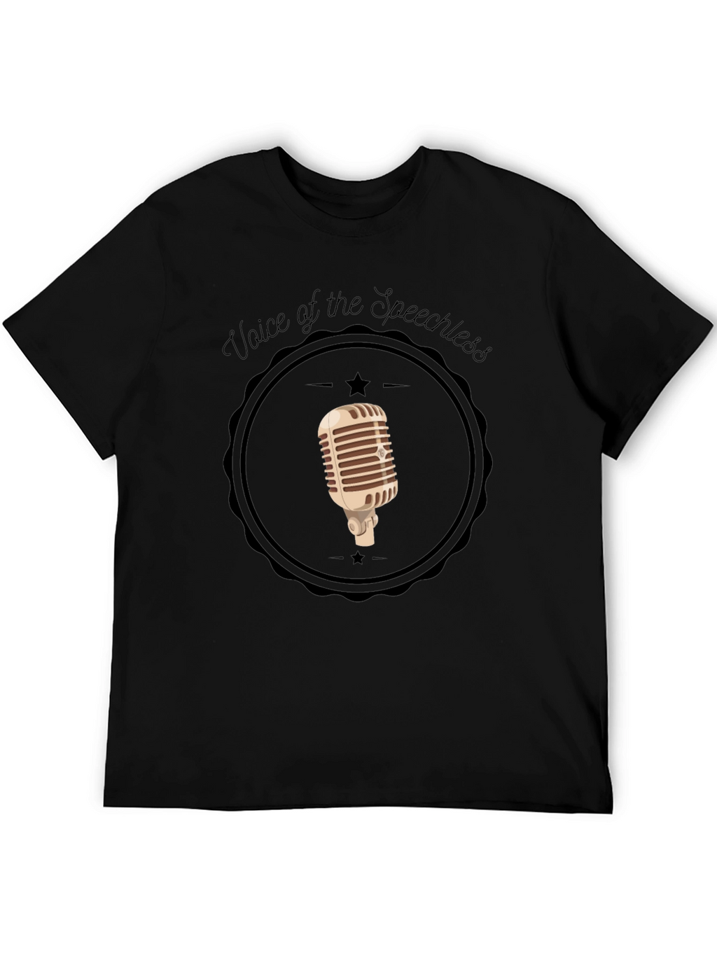 Voice of the Speechless Retro Microphone Graphic Tee