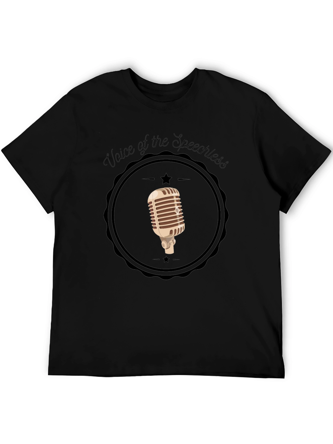 Voice of the Speechless Retro Microphone Graphic Tee