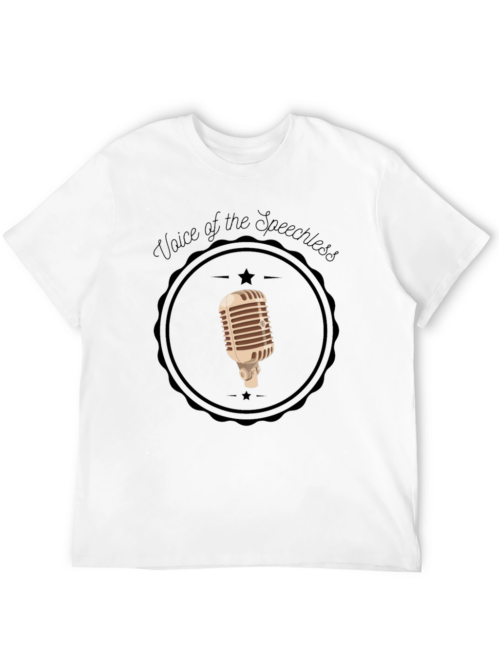 Voice of the Speechless Retro Microphone Graphic Tee