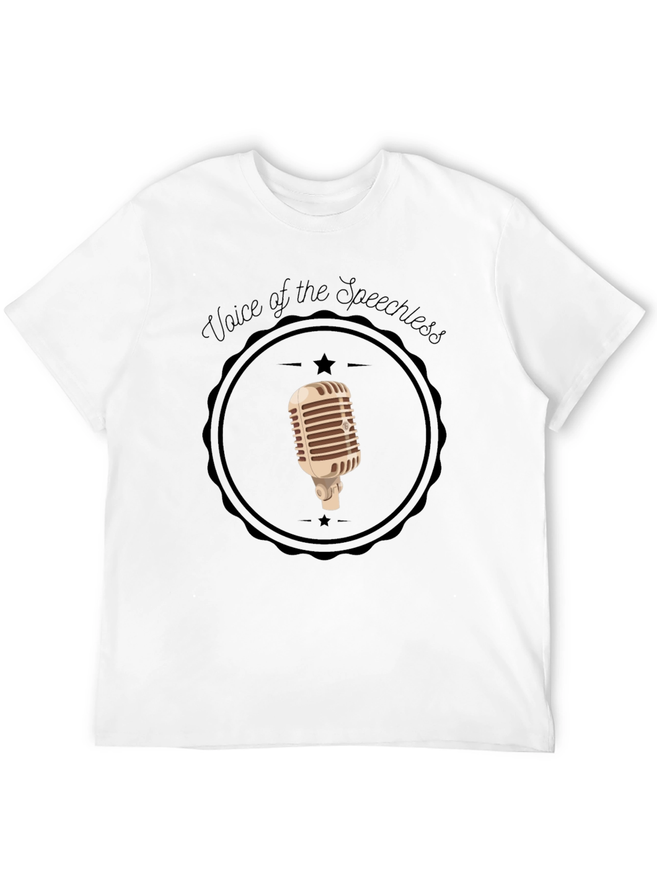 Voice of the Speechless Retro Microphone Graphic Tee