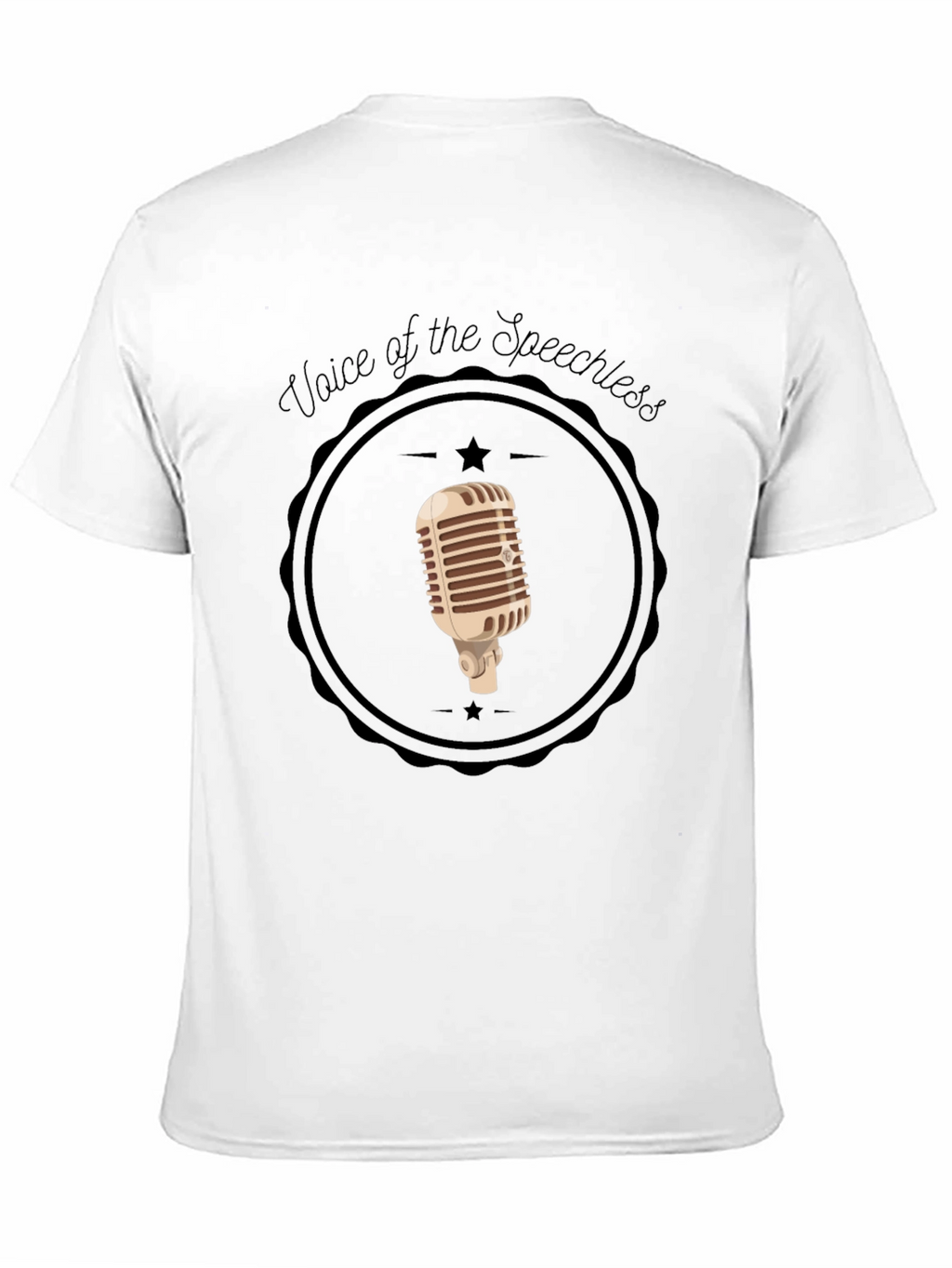 Voice of the Speechless Retro Microphone Graphic Tee