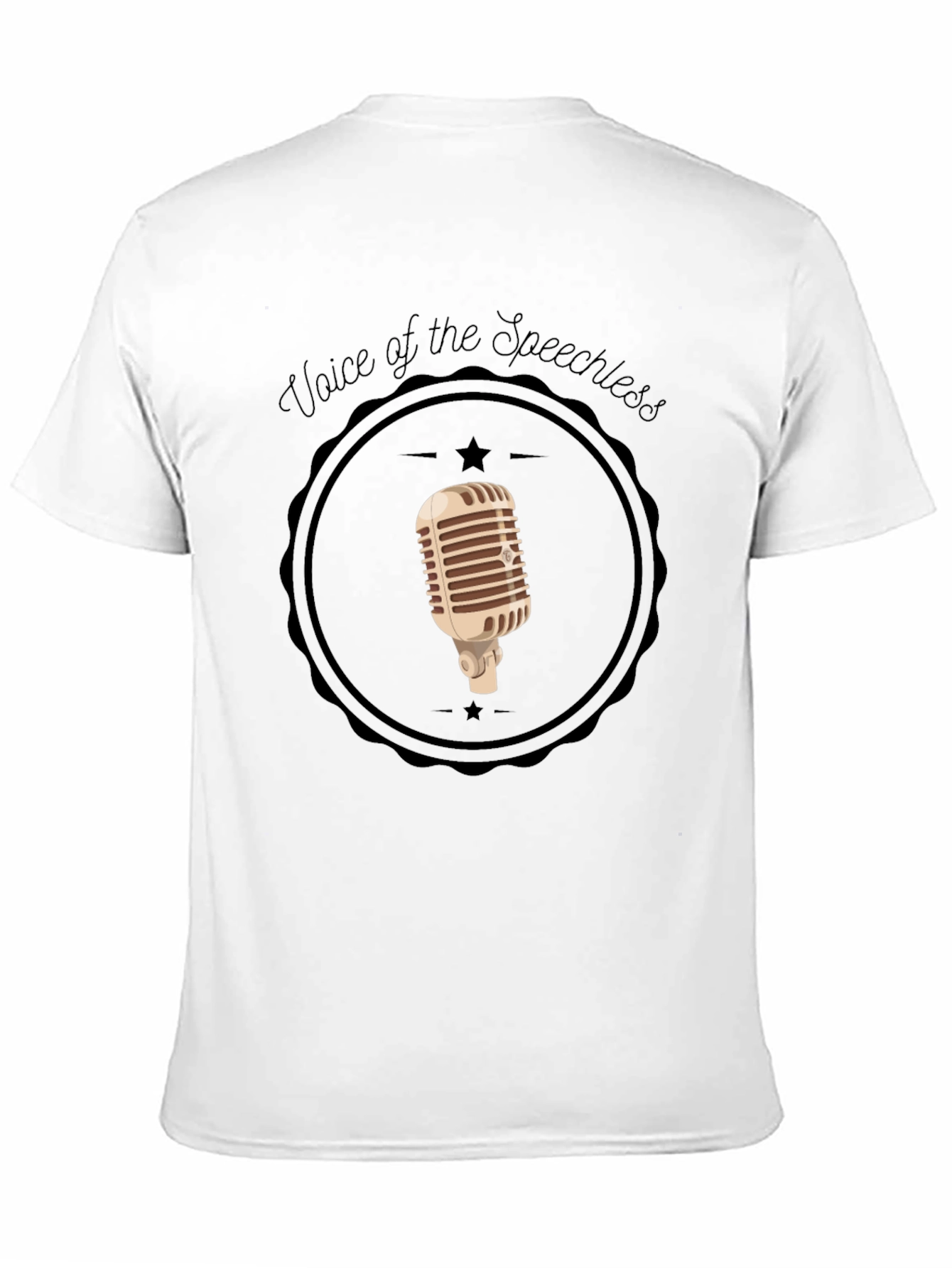 Voice of the Speechless Retro Microphone Graphic Tee