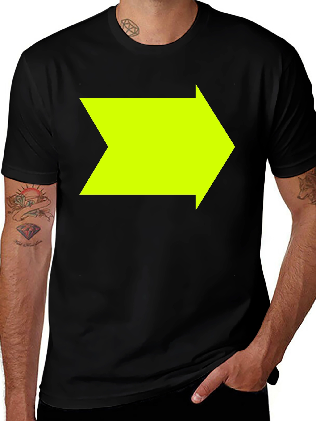 Right Arrow Graphic Black T-Shirt