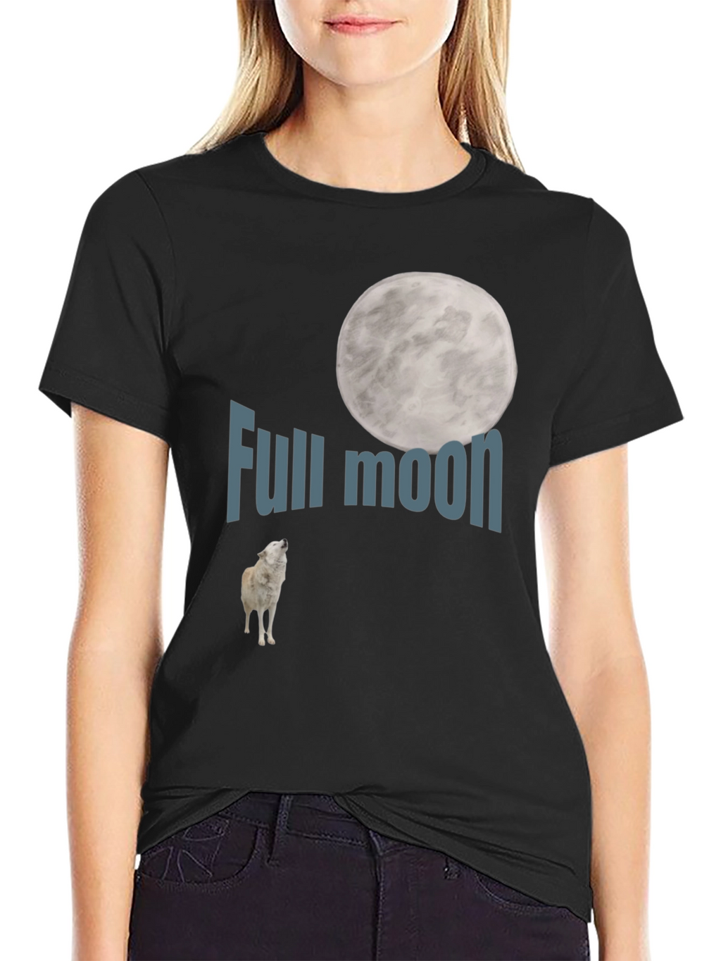 Full Moon Wolf Graphic Tee