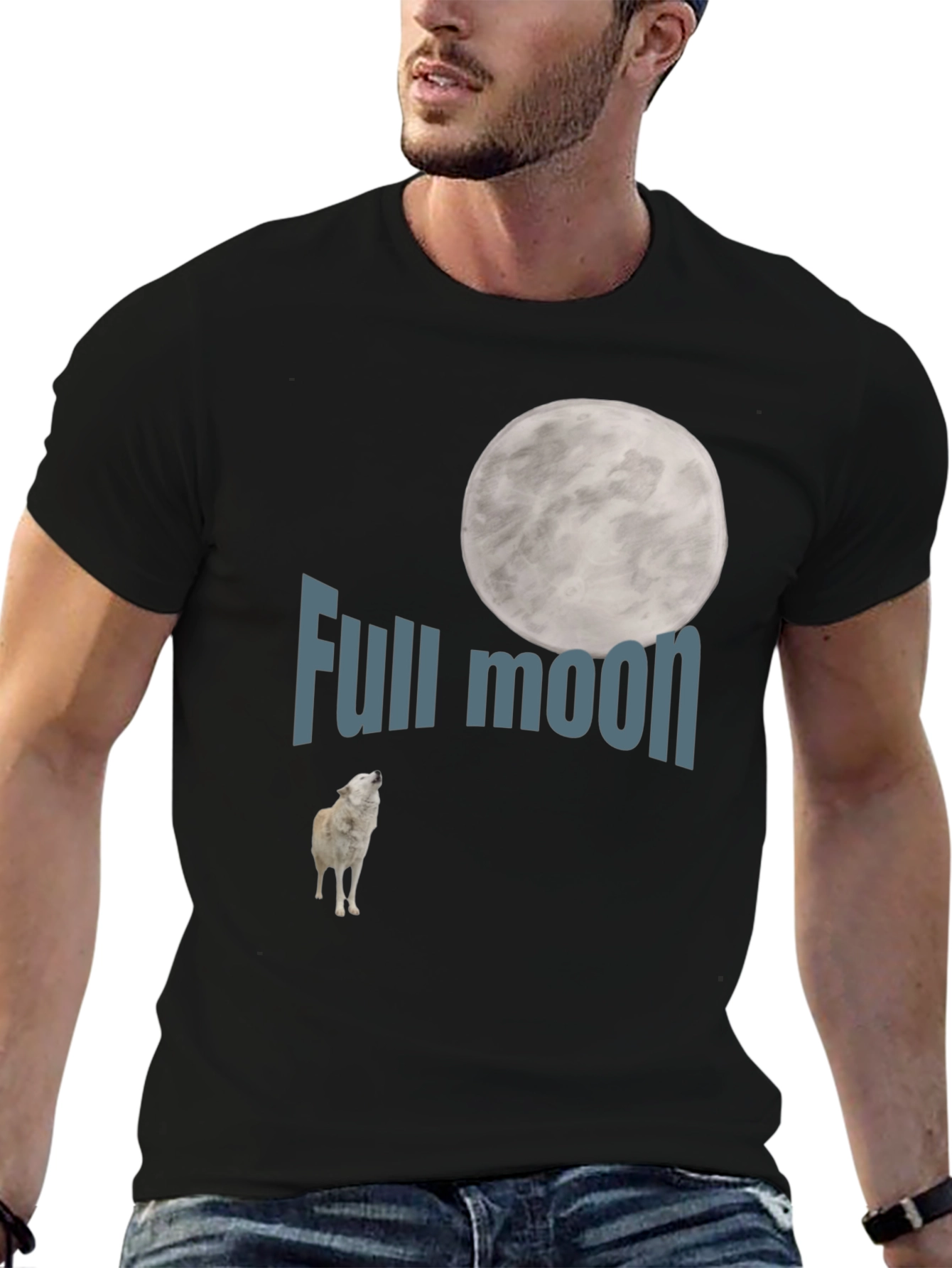 Full Moon Wolf Graphic Tee