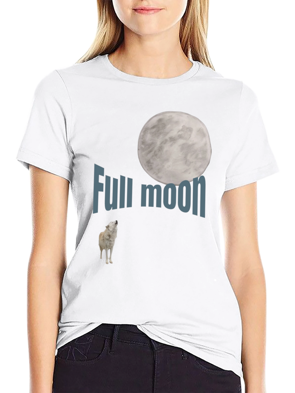 Full Moon Wolf Graphic Tee